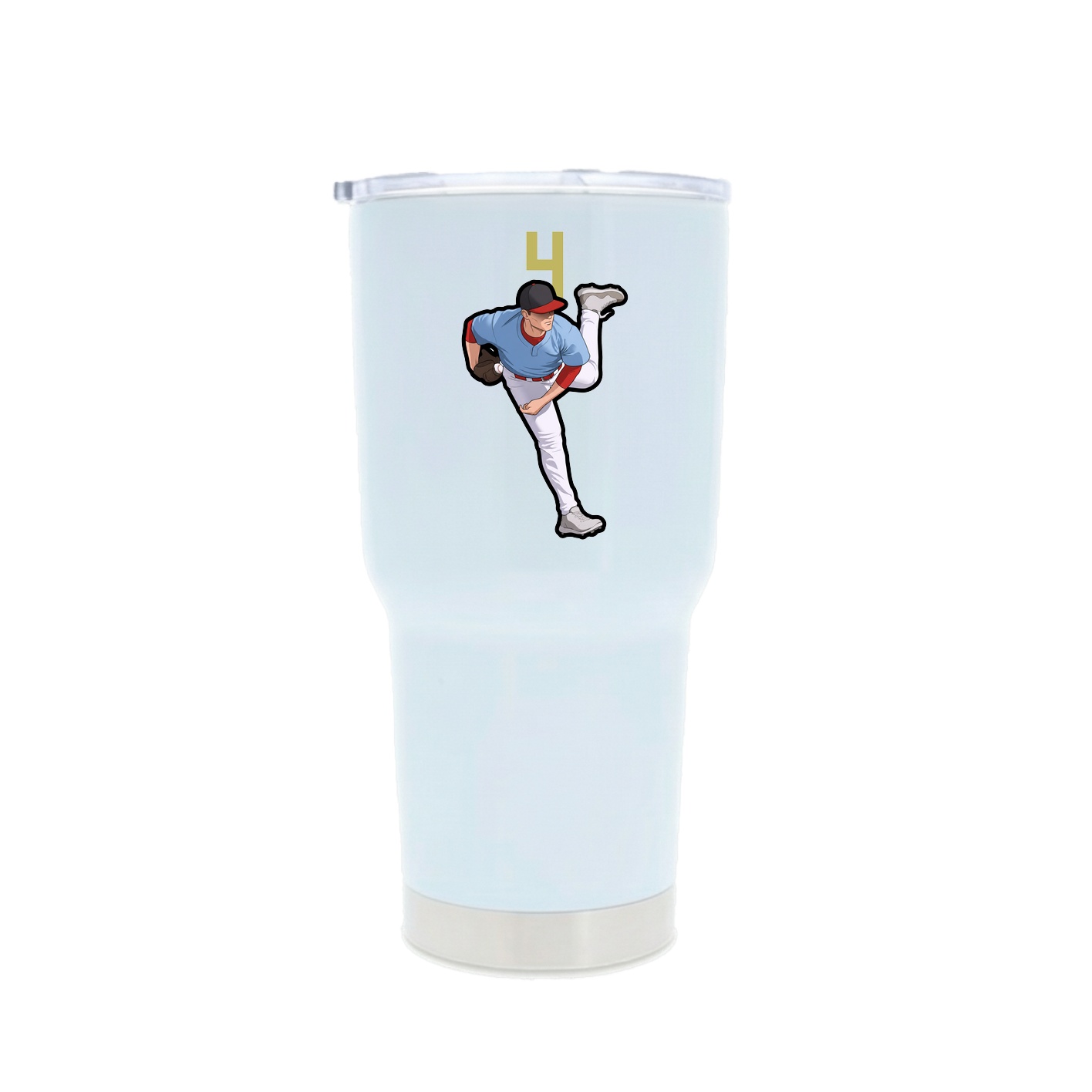 30oz Stainless Steel Tumbler — Number Top in White