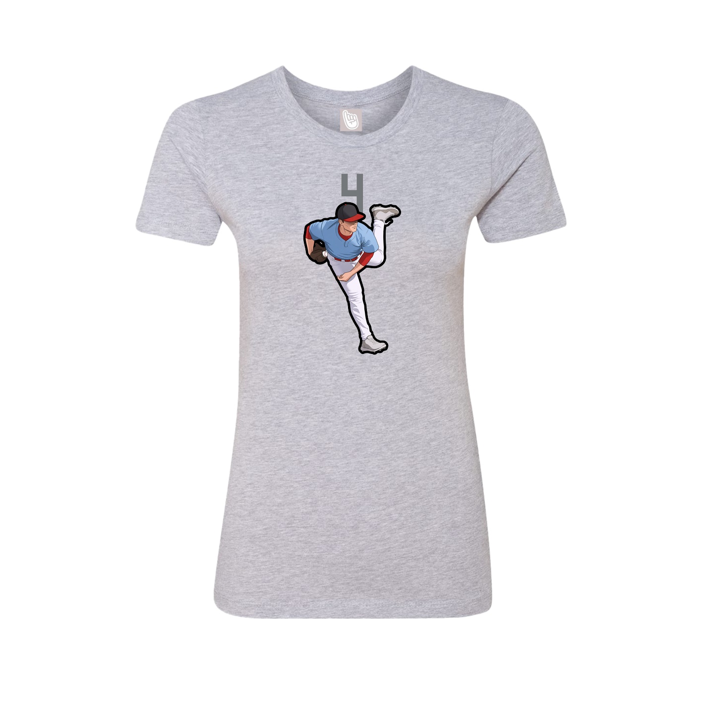 Fitted Women's Tee — Number Top in Grey