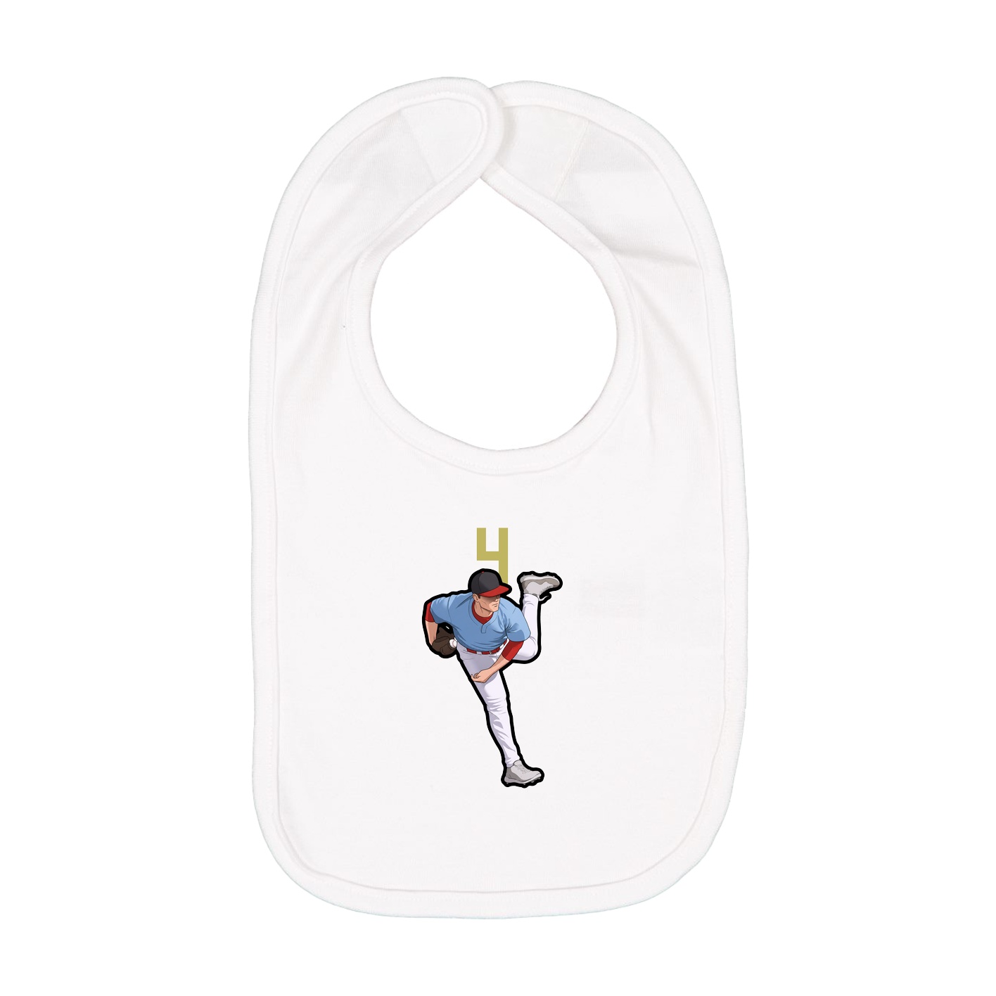 Infant Bib — Number Top in White