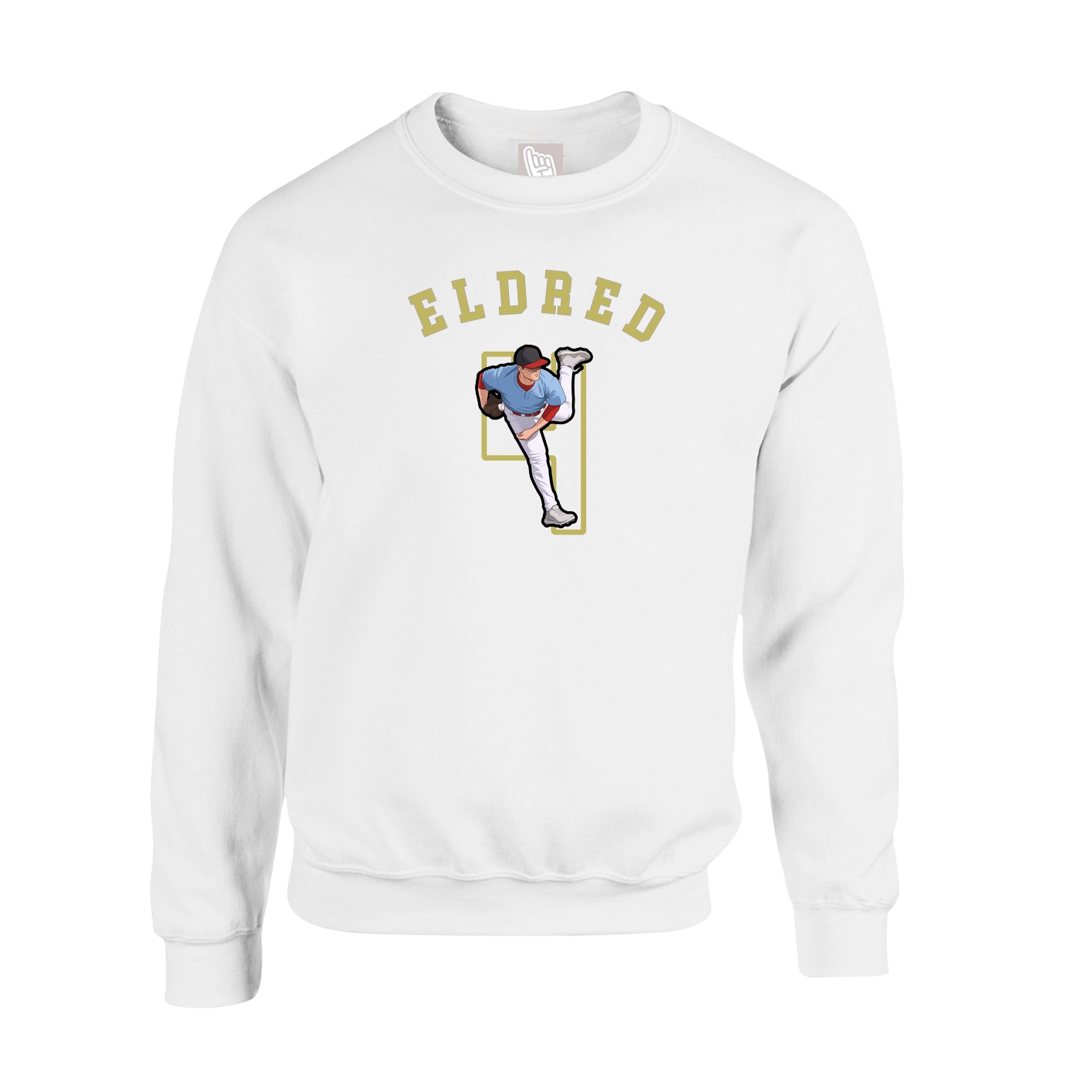 Fleece Crew — Shirsey Arch in White