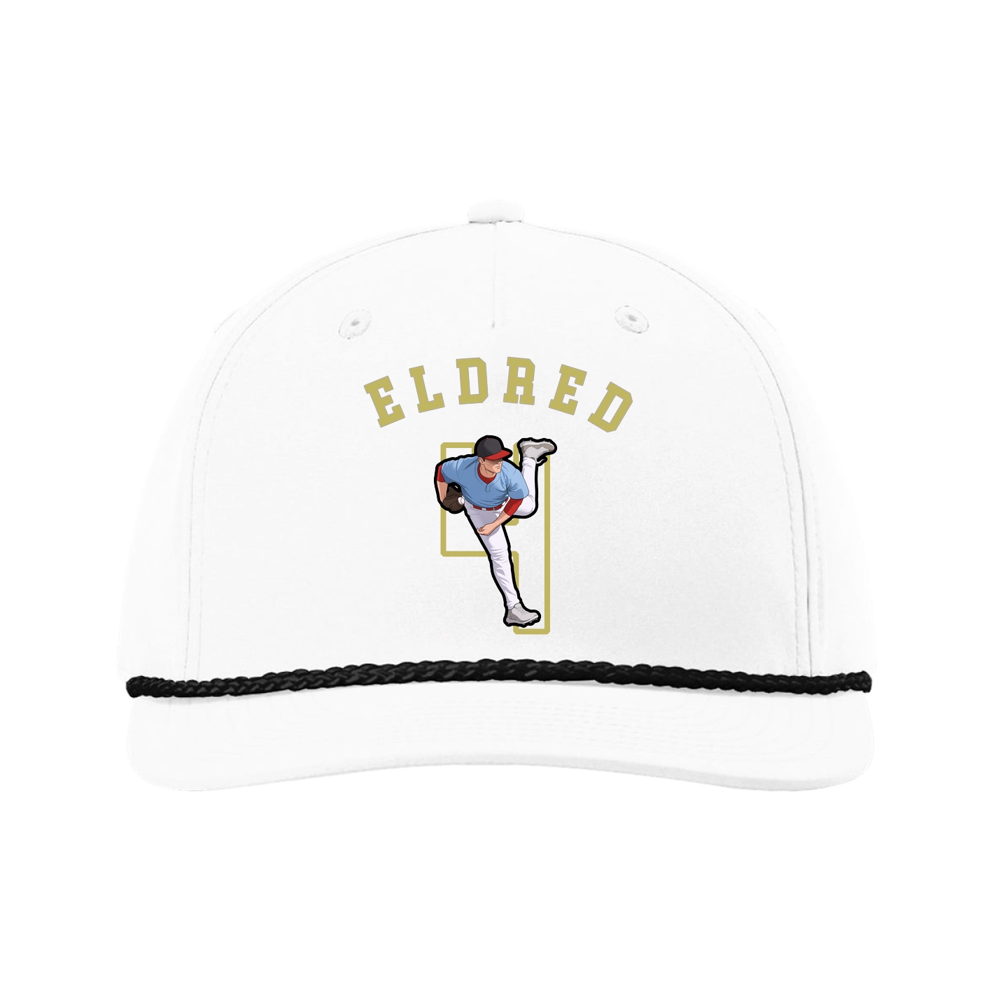 Five-Panel Classic Rope Cap — Shirsey Arch in White