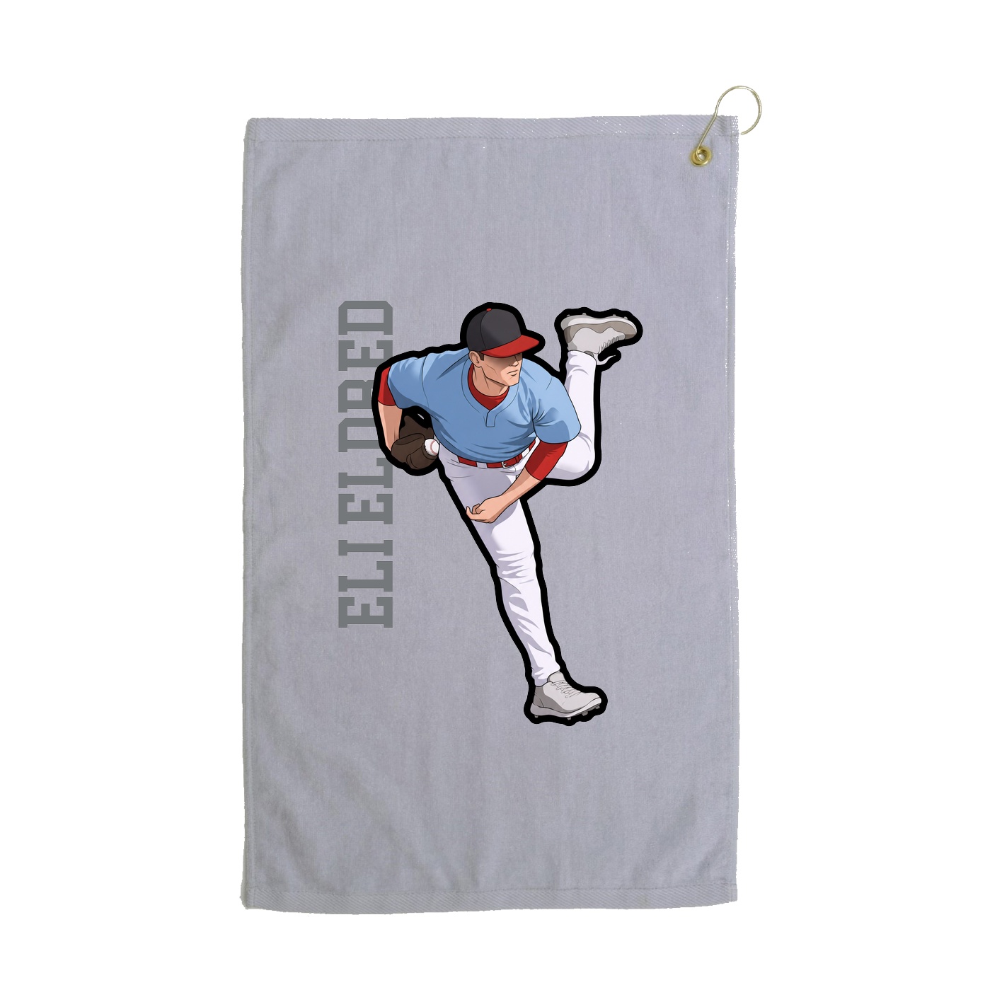Golf Towel — Name Vertical in Grey
