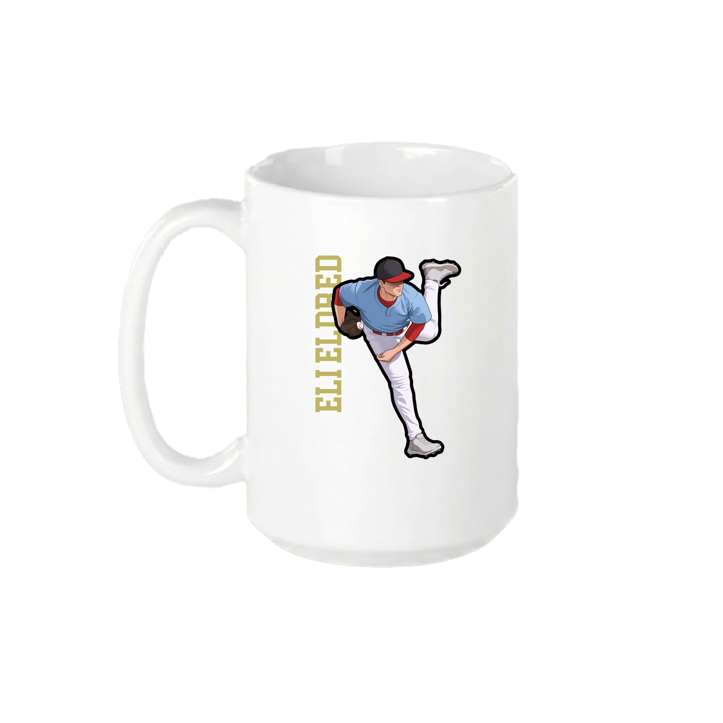 15oz Coffee Mug — Name Vertical in White