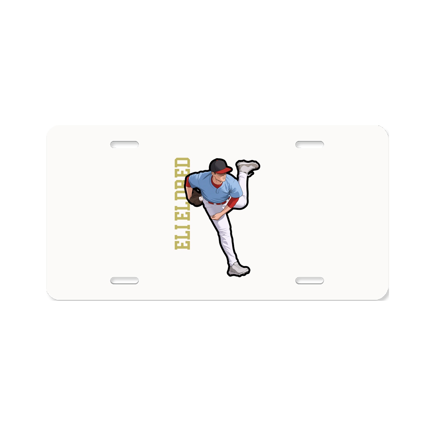 License Plate — Name Vertical in Classic