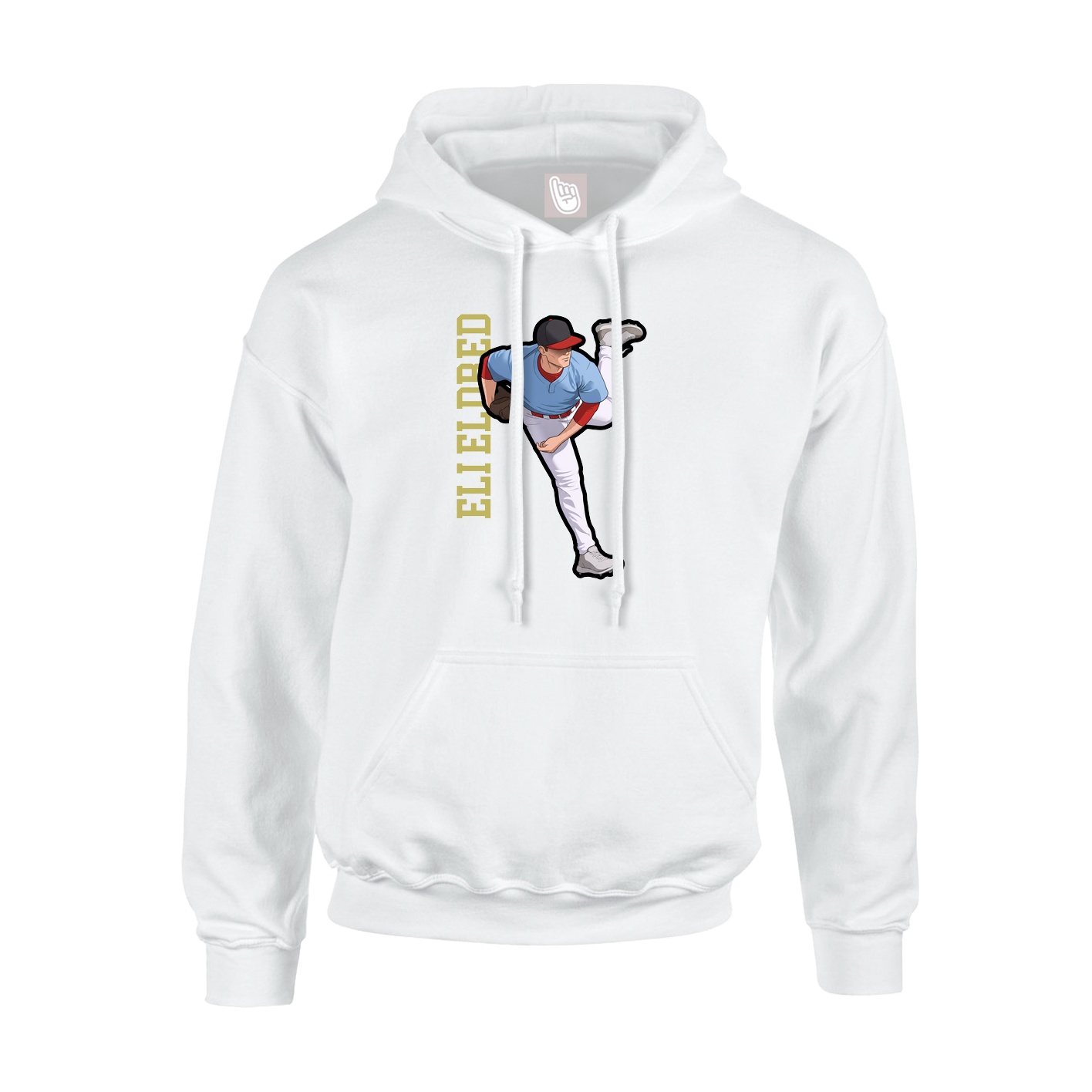 Hoodie — Name Vertical in White
