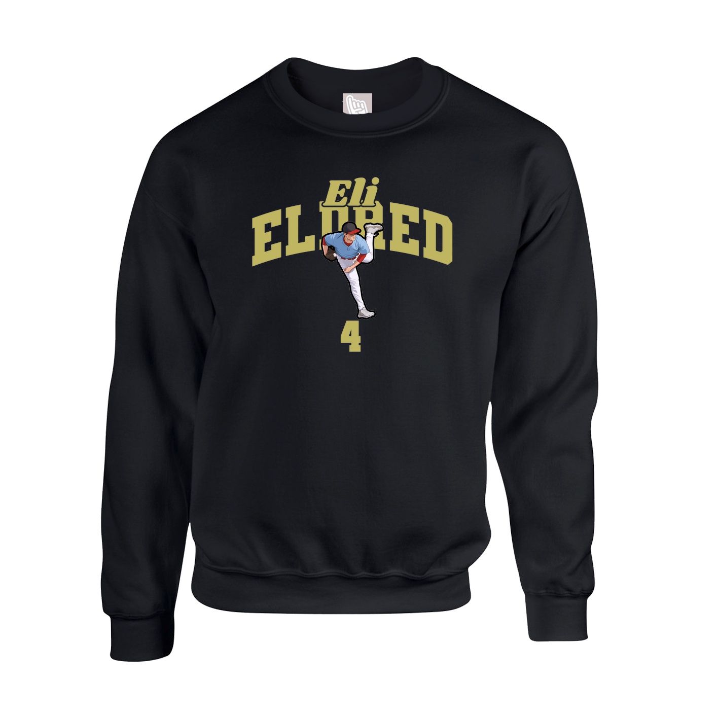 Fleece Crew — Signature Arch in Black