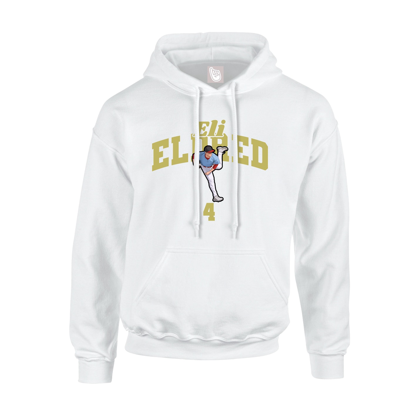 Youth Hoodie — Signature Arch in White