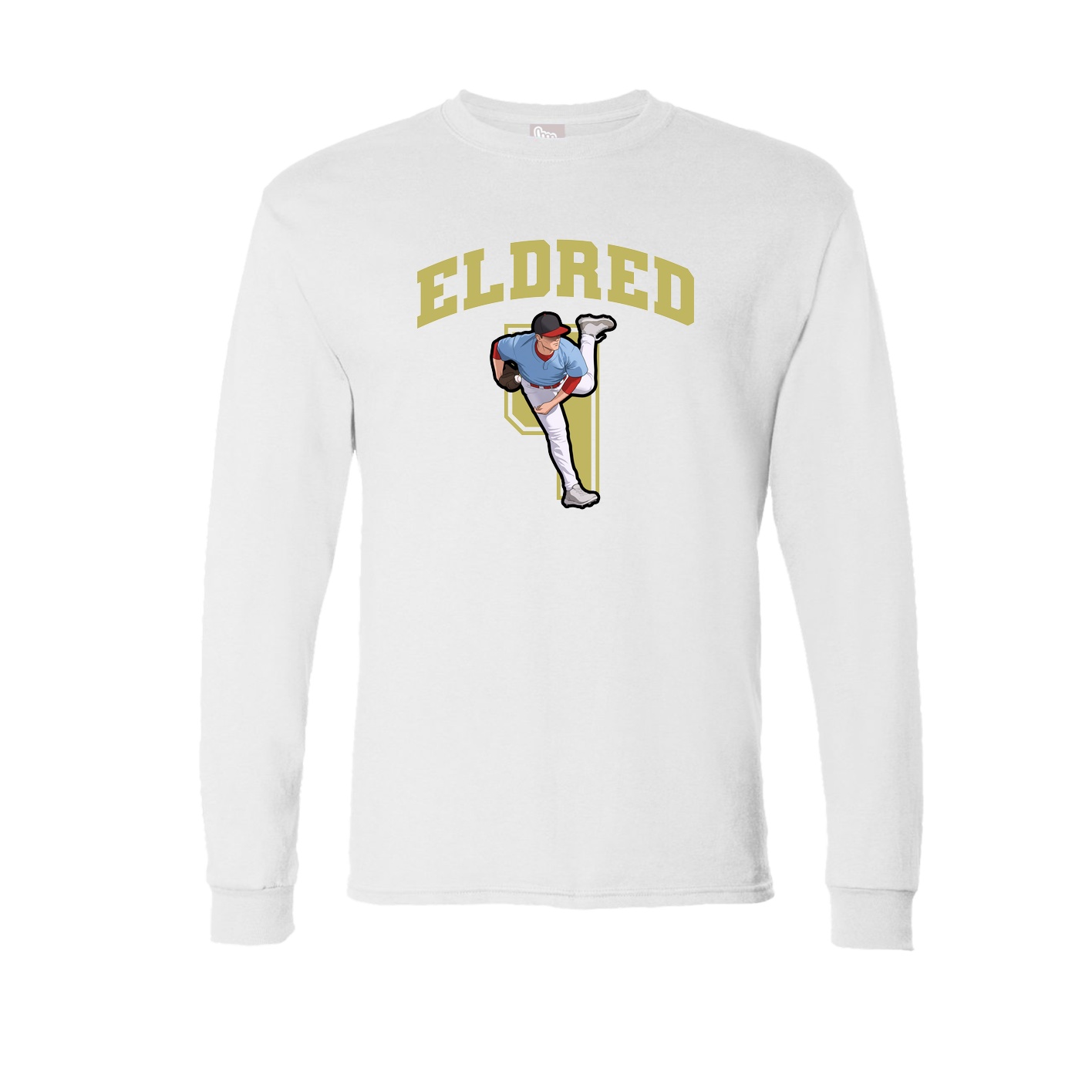 Long Sleeve Tee — Number in White