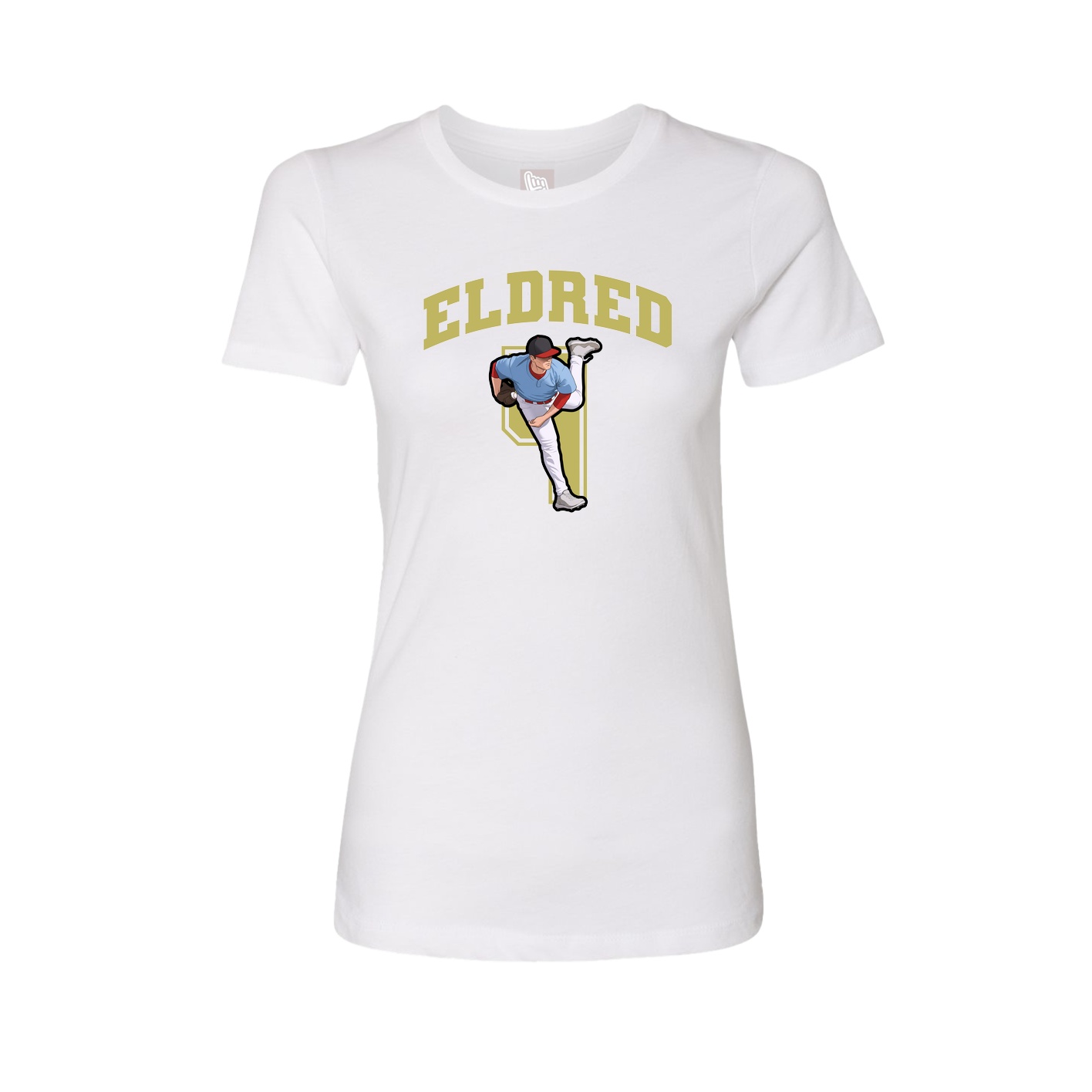 Fitted Women's Tee — Number in White