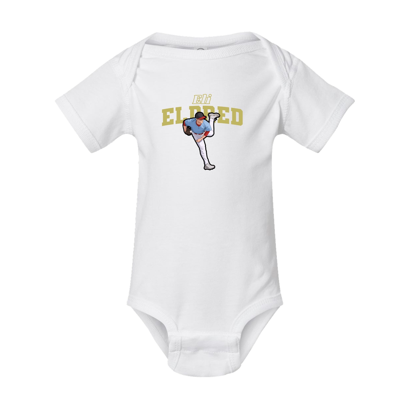 Baby Onesie — Name Arch in White