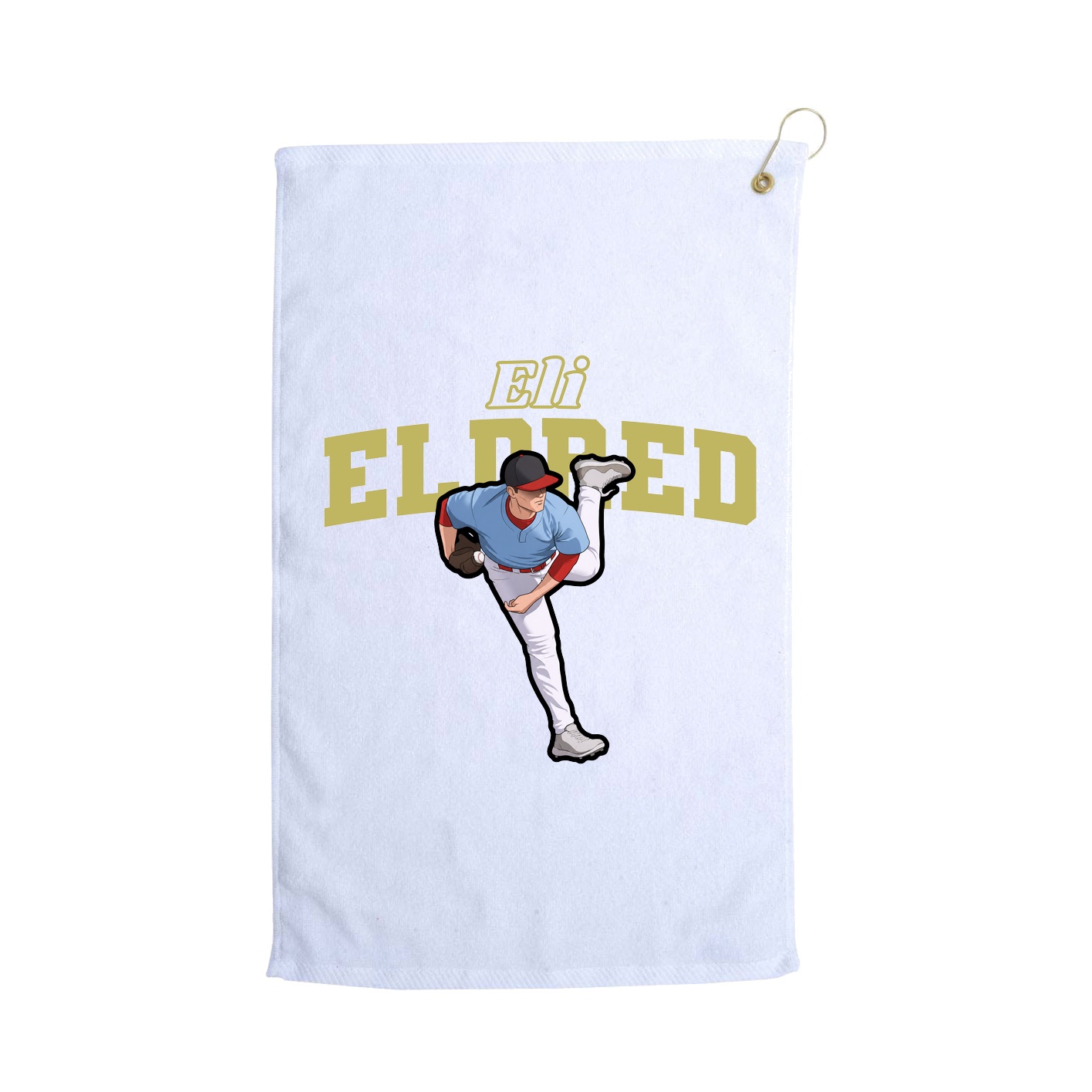 Golf Towel — Name Arch in White