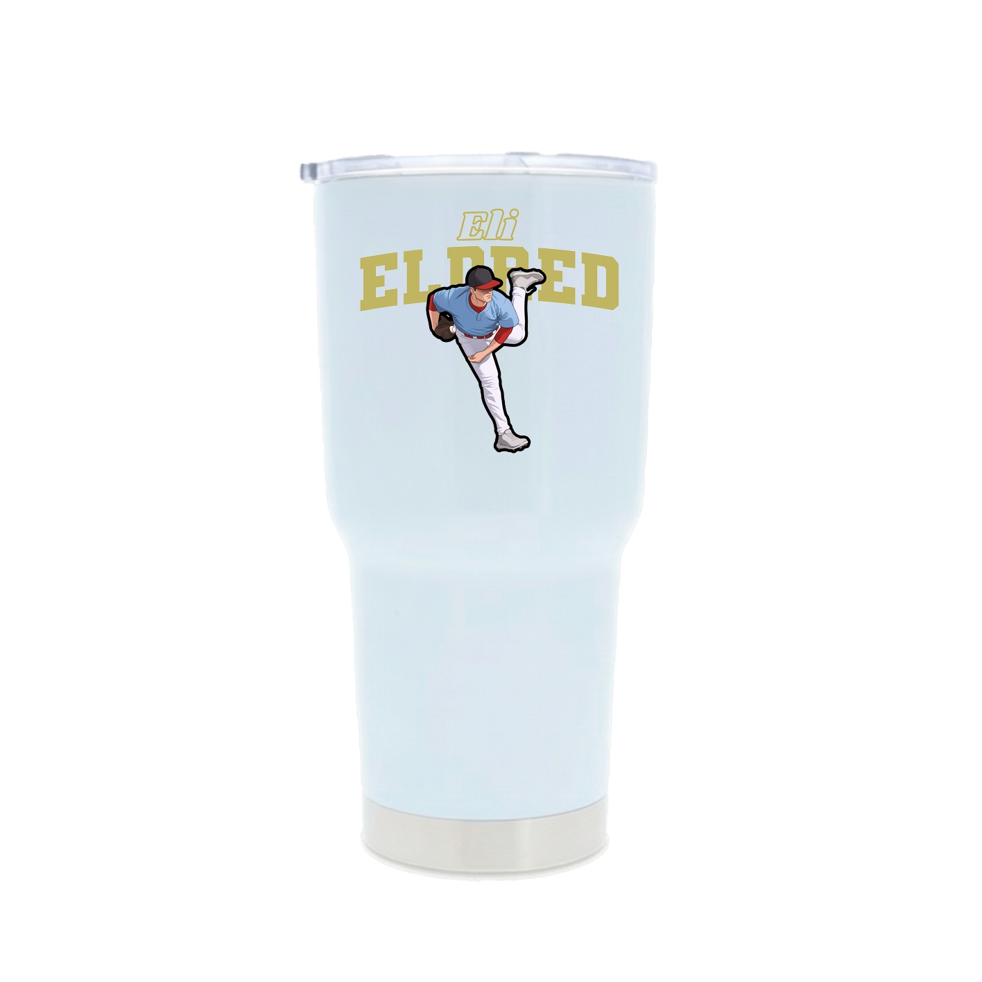 30oz Stainless Steel Tumbler — Name Arch in White