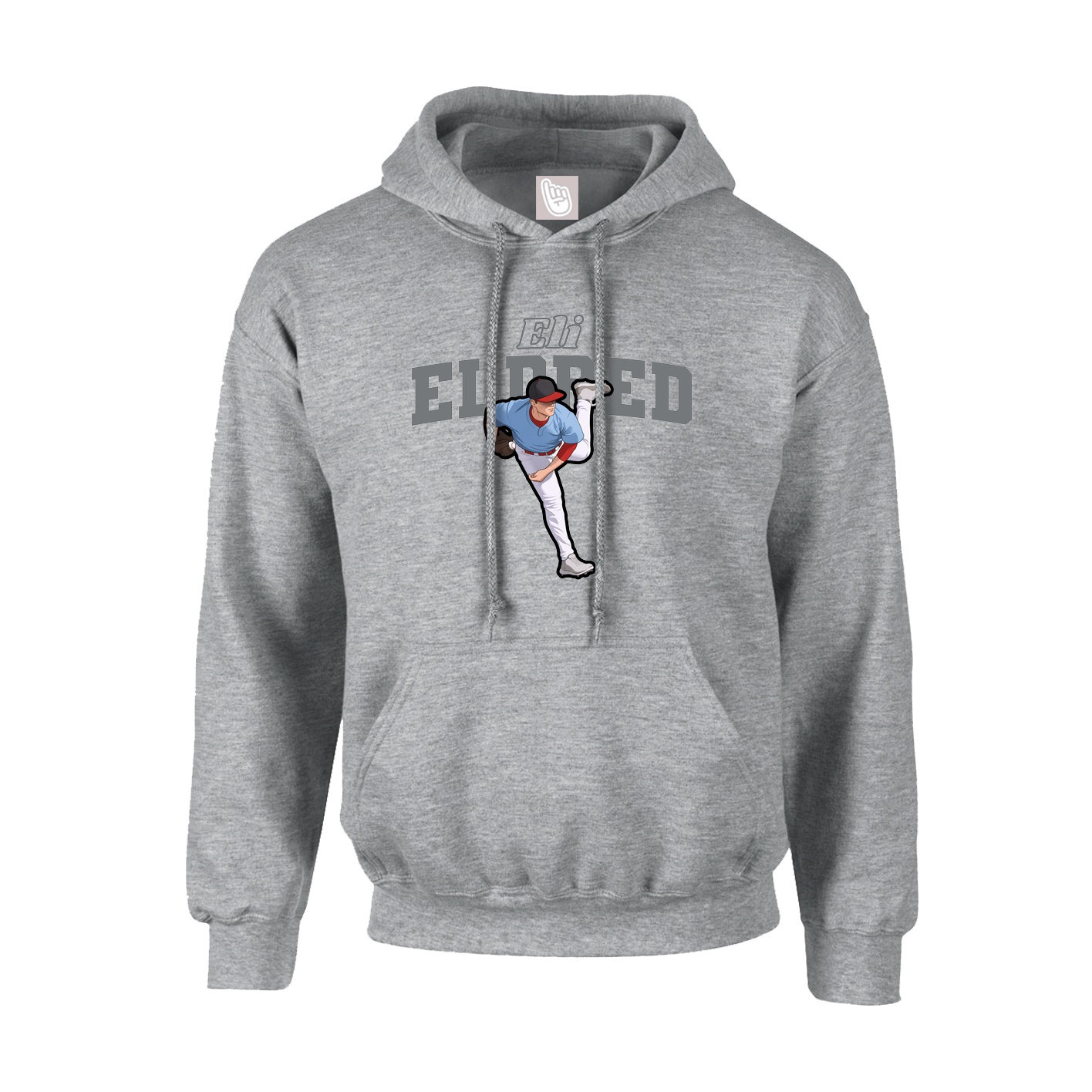 Youth Hoodie — Name Arch in Grey