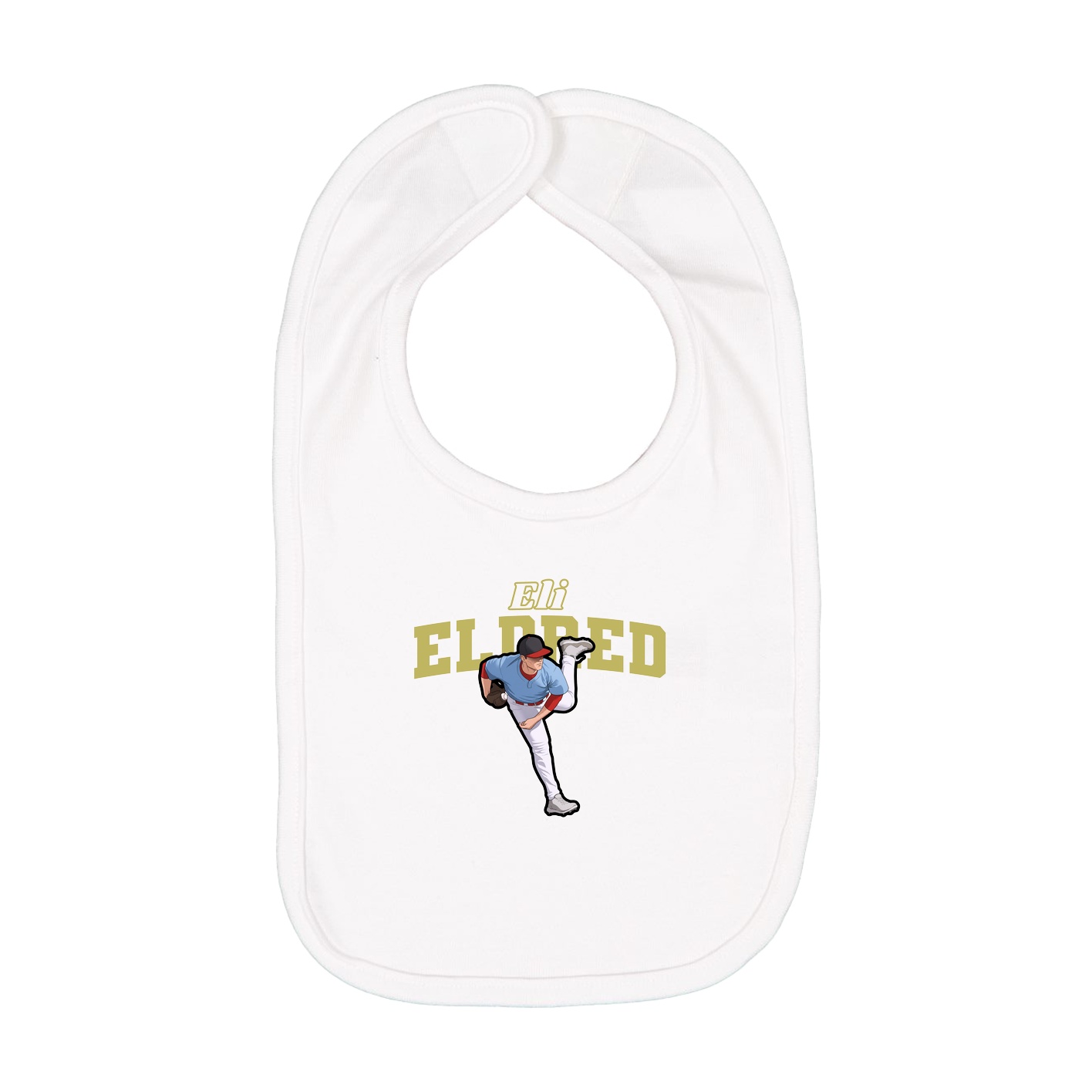 Infant Bib — Name Arch in White