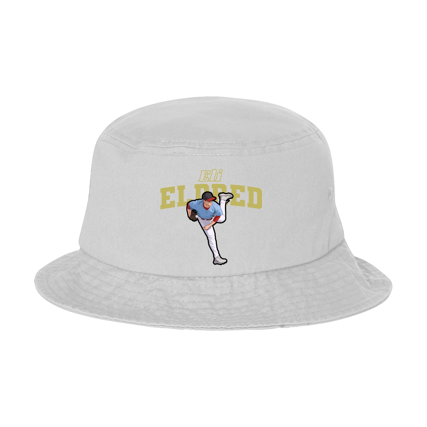 Bucket Cap — Name Arch in White