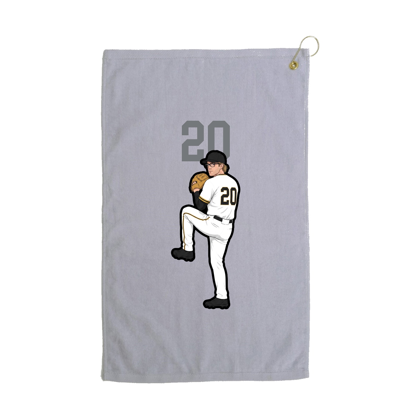 Golf Towel — Number Top in Grey