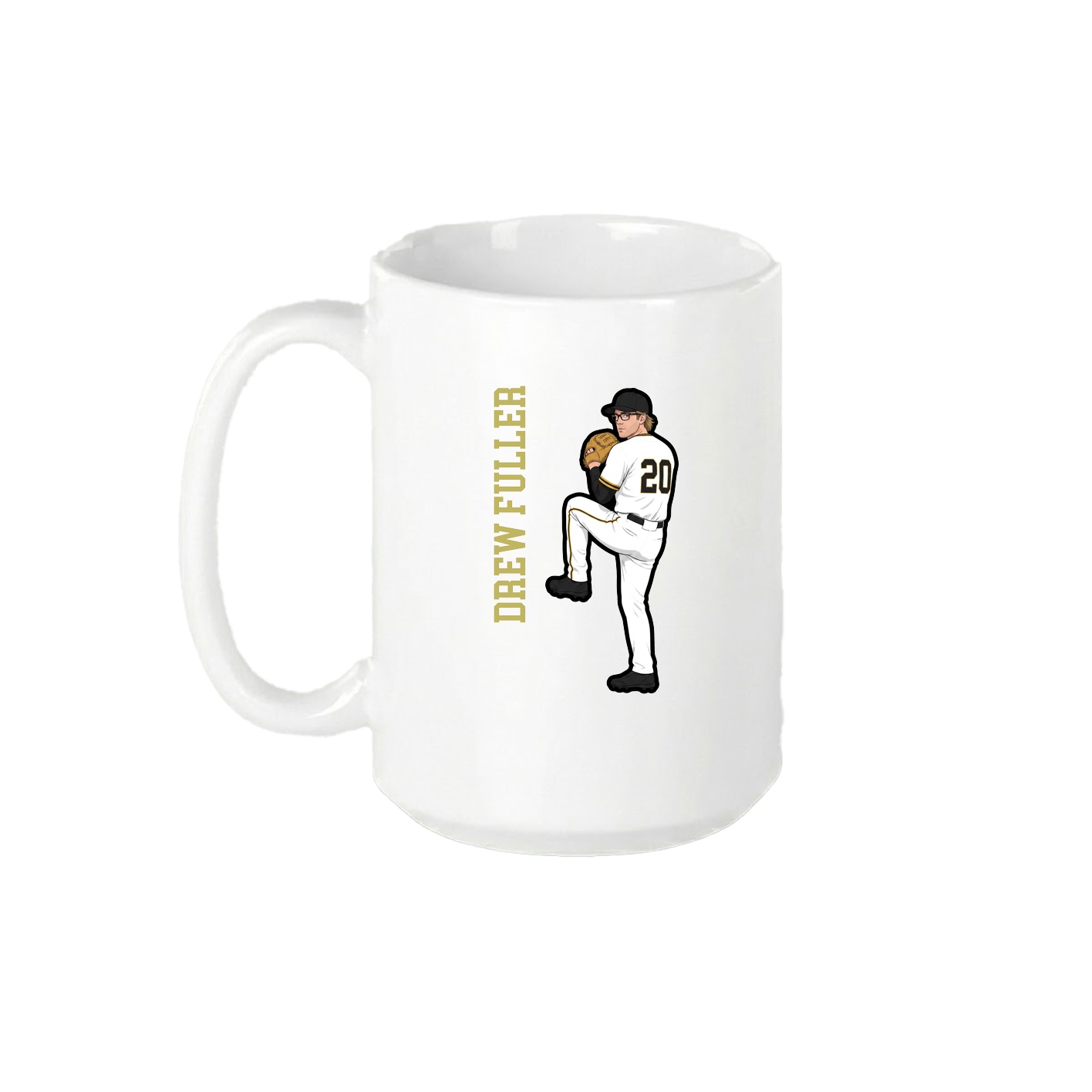 15oz Coffee Mug — Name Vertical in White