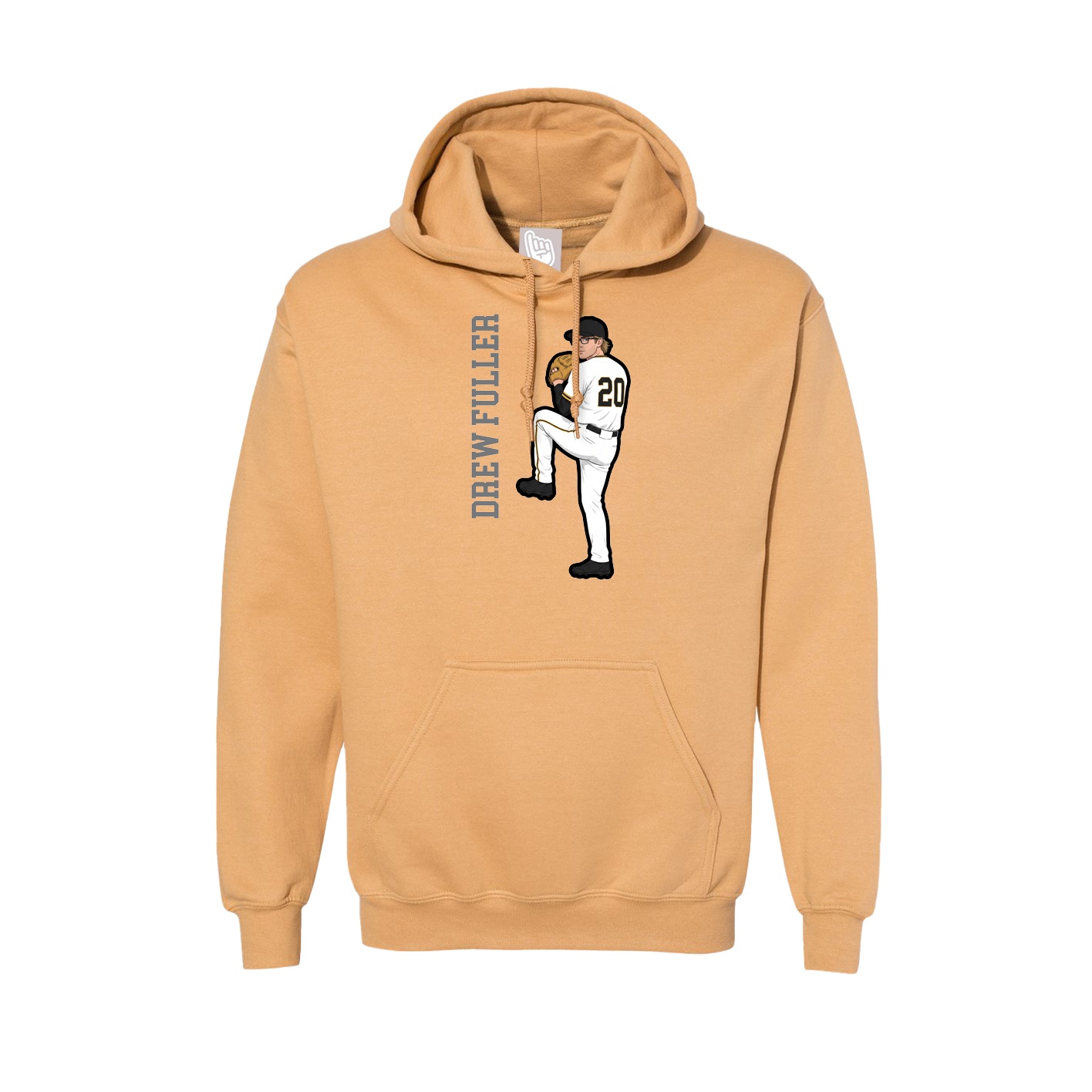 Hoodie — Name Vertical in Vegas Gold