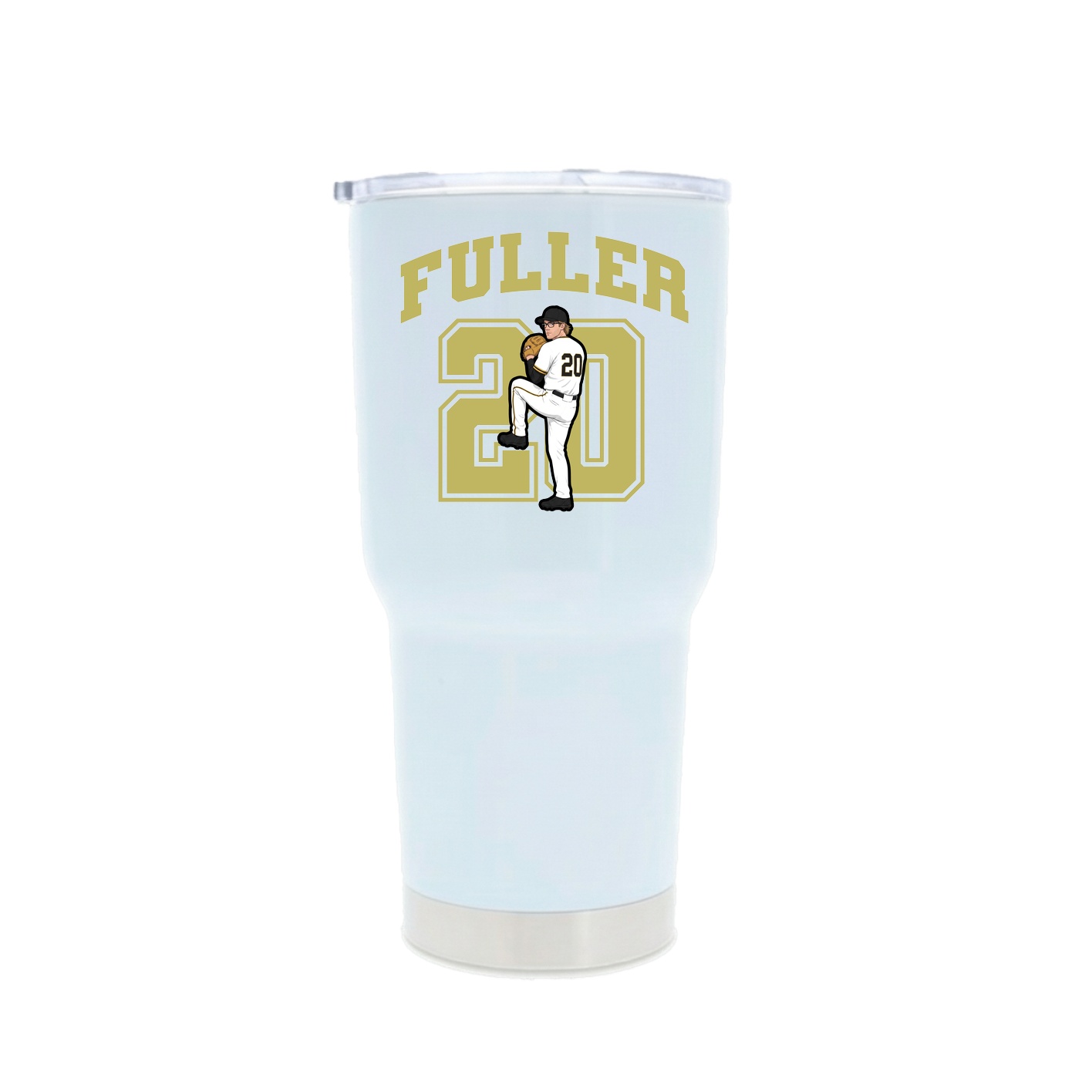 30oz Stainless Steel Tumbler — Number in White