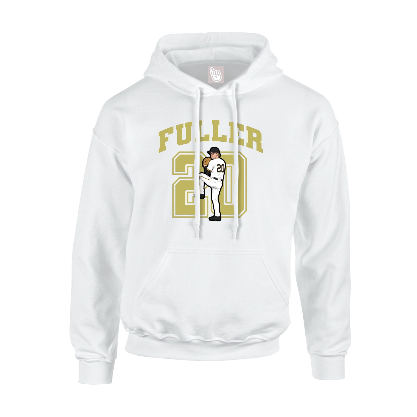 Hoodie — Number in White