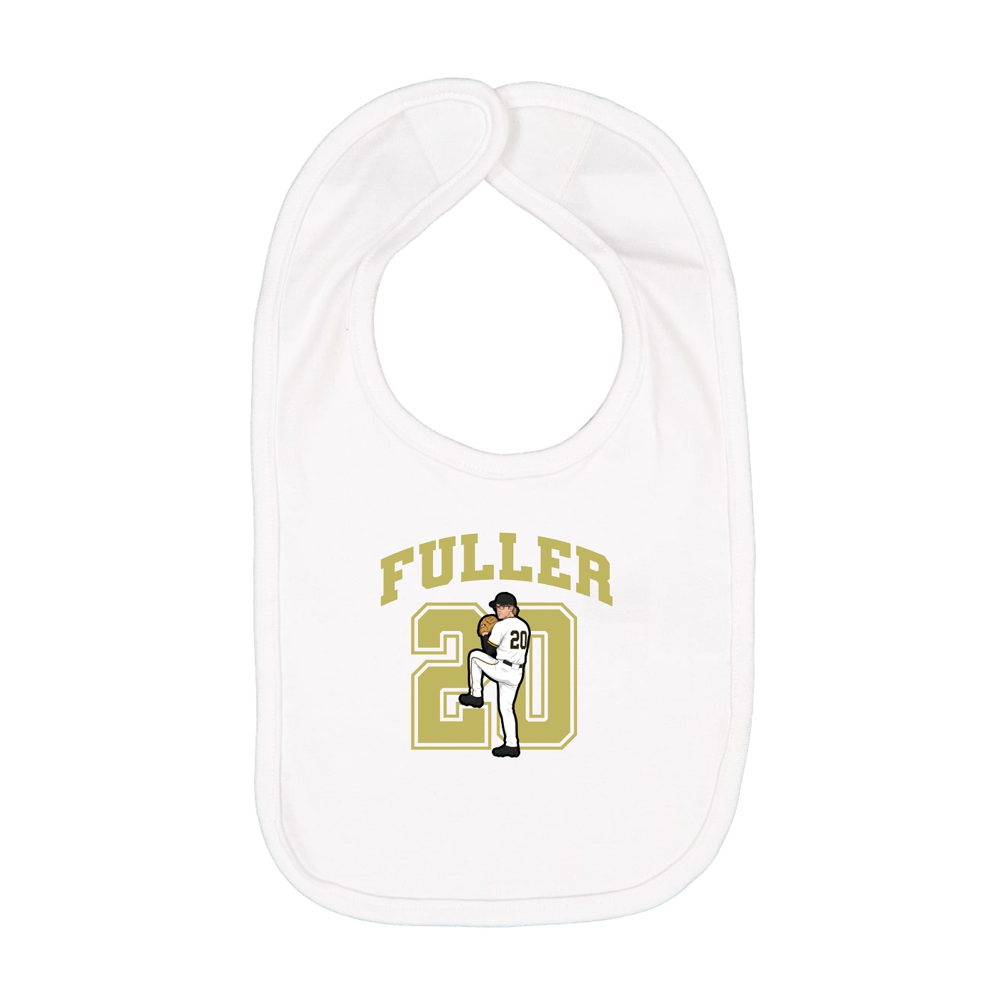 Infant Bib — Number in White