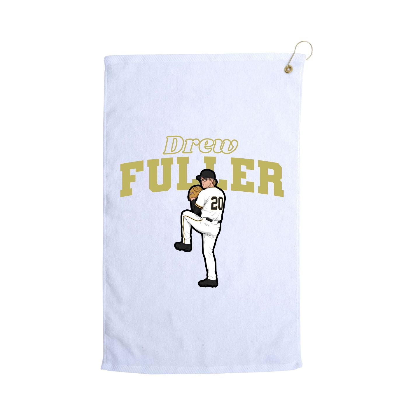 Golf Towel — Name Arch in White