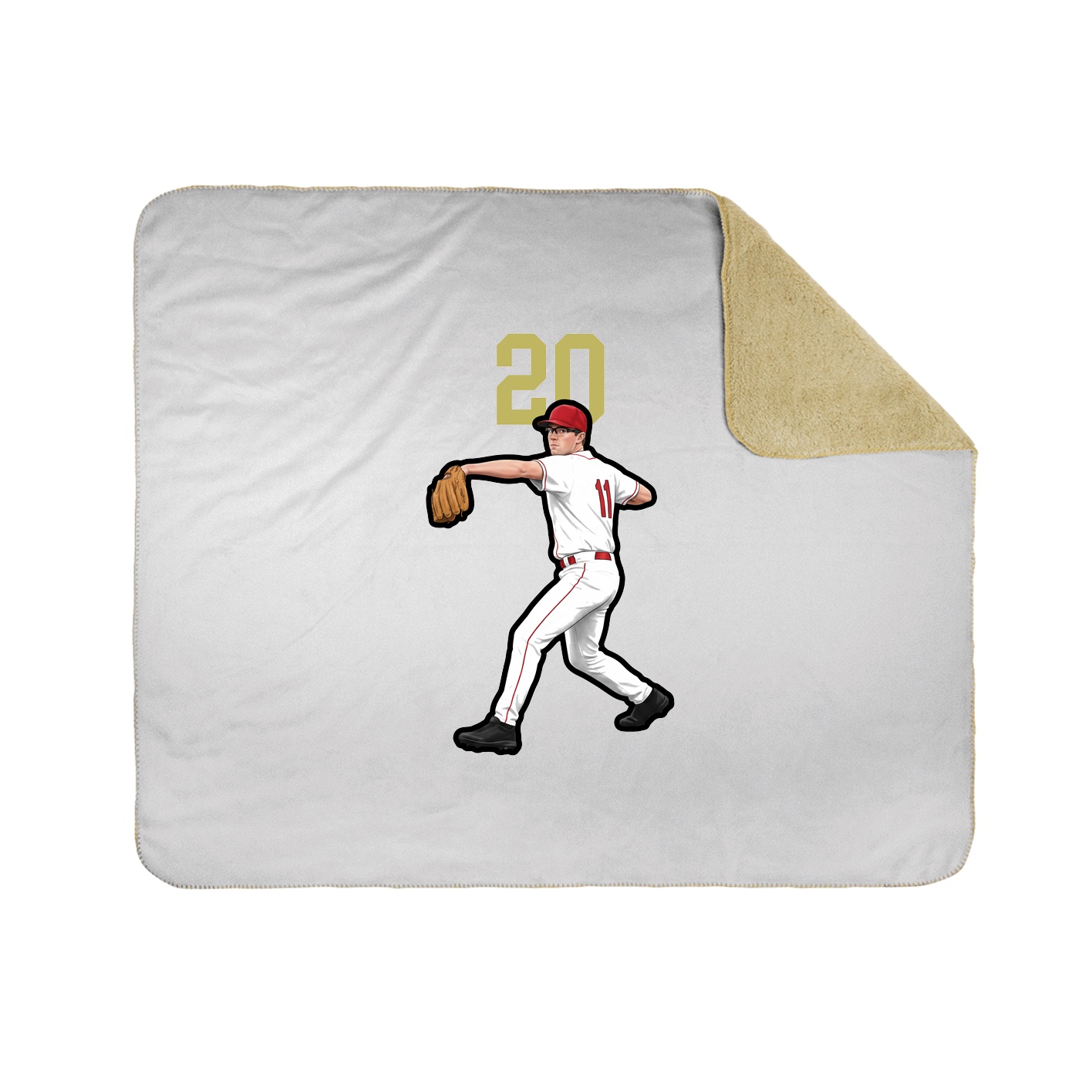 Throw Blanket — Number Top in White