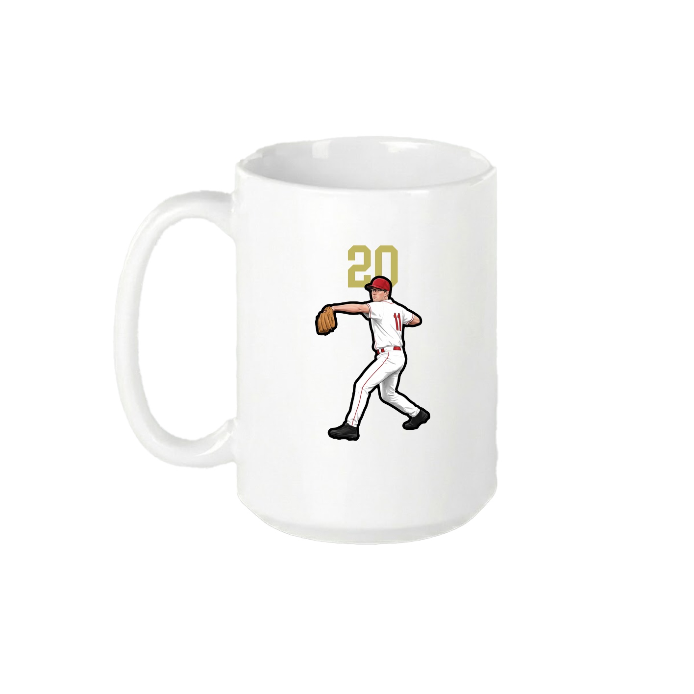 15oz Coffee Mug — Number Top in White