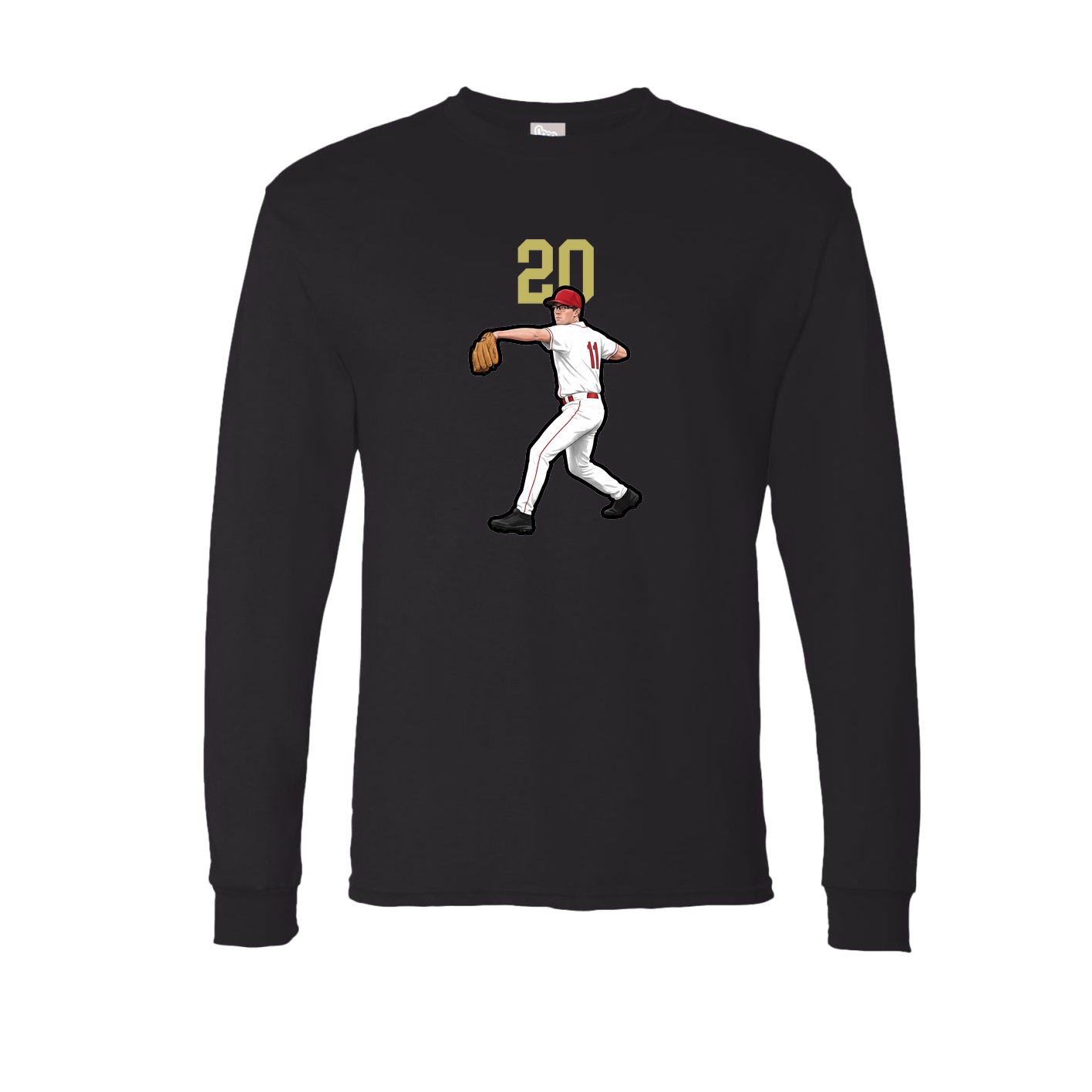 Long Sleeve Tee — Number Top in Black