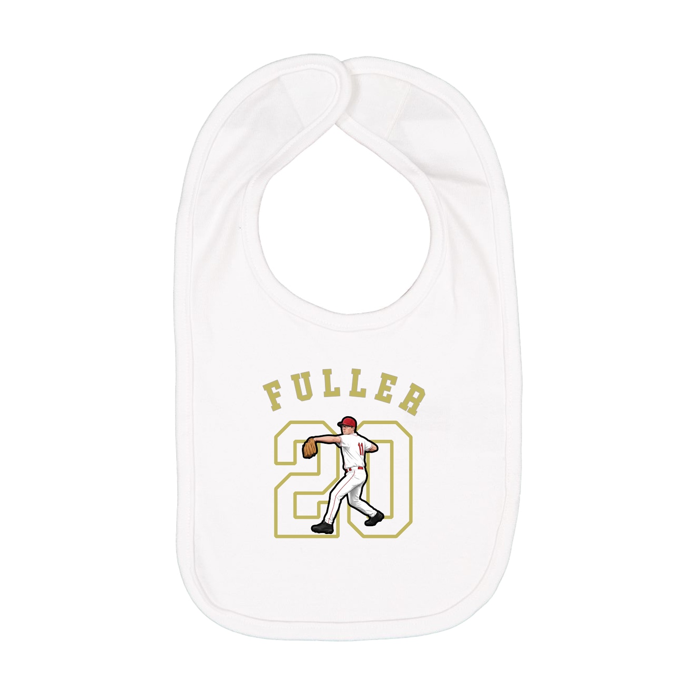 Infant Bib — Shirsey Arch in White