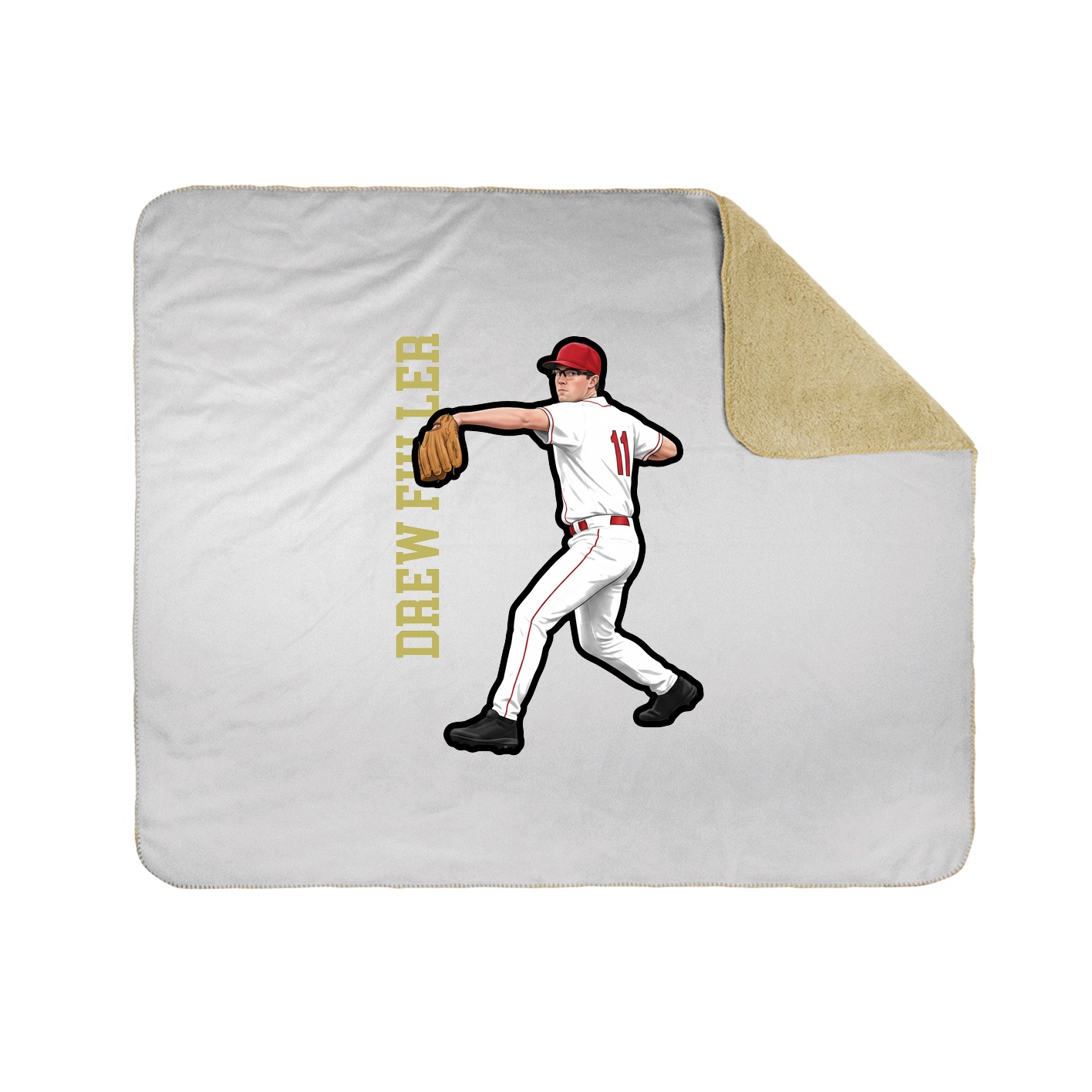Throw Blanket — Name Vertical in White