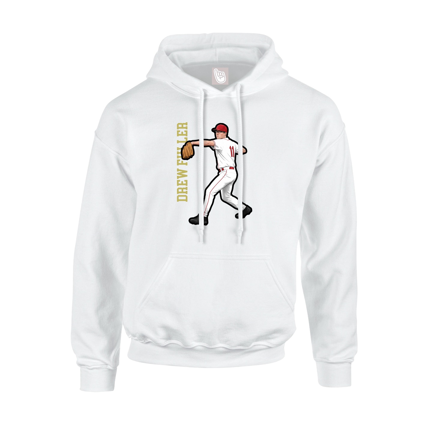 Youth Hoodie — Name Vertical in White