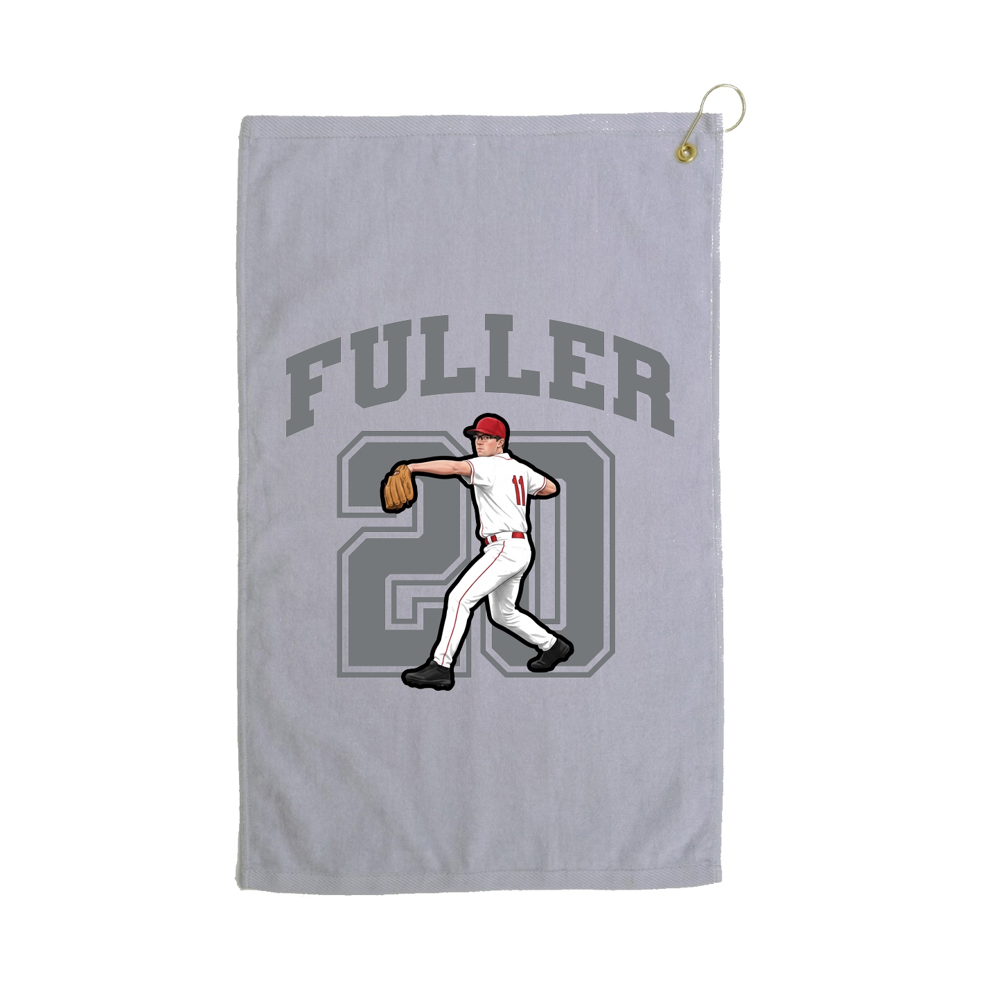 Golf Towel — Number in Grey