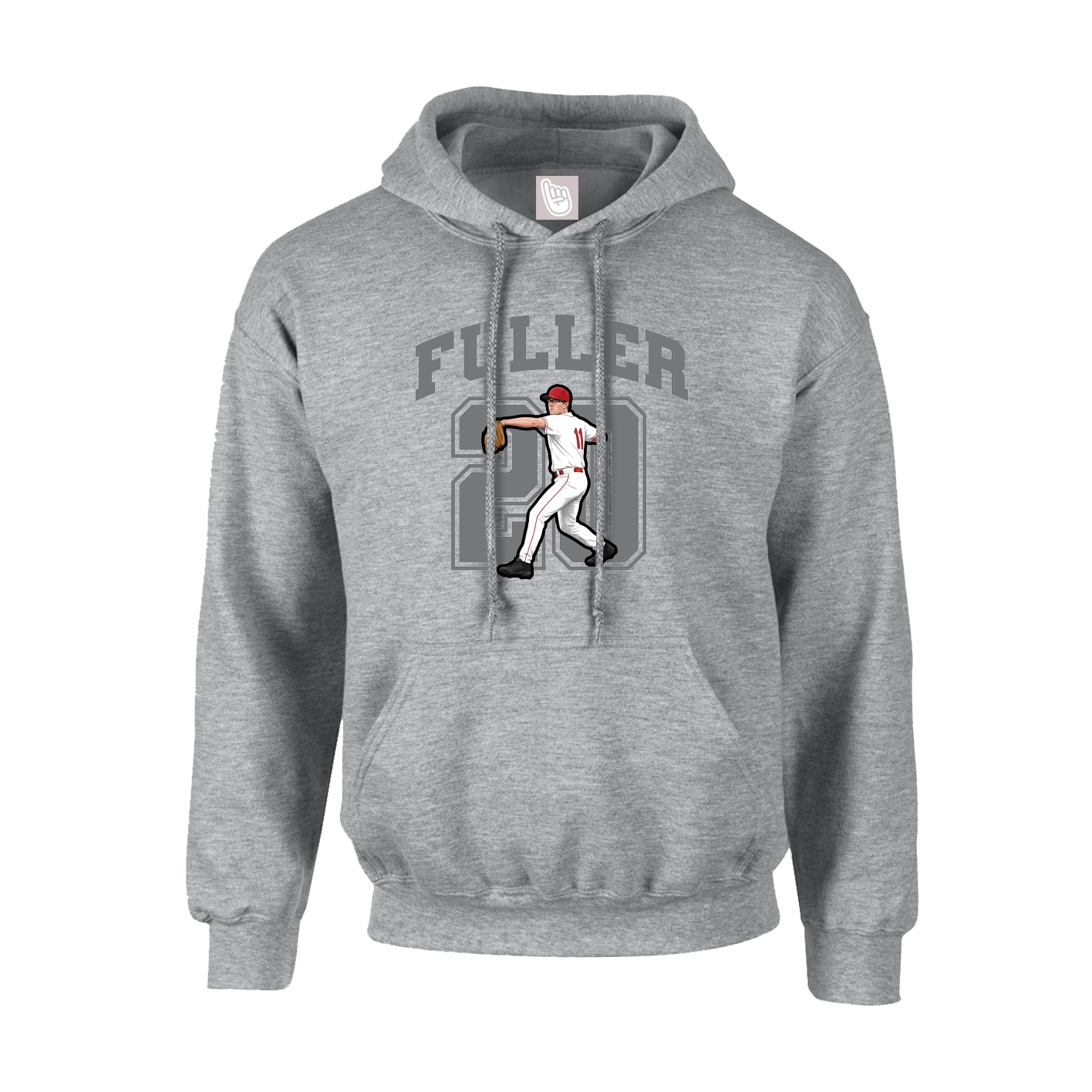 Youth Hoodie — Number in Grey