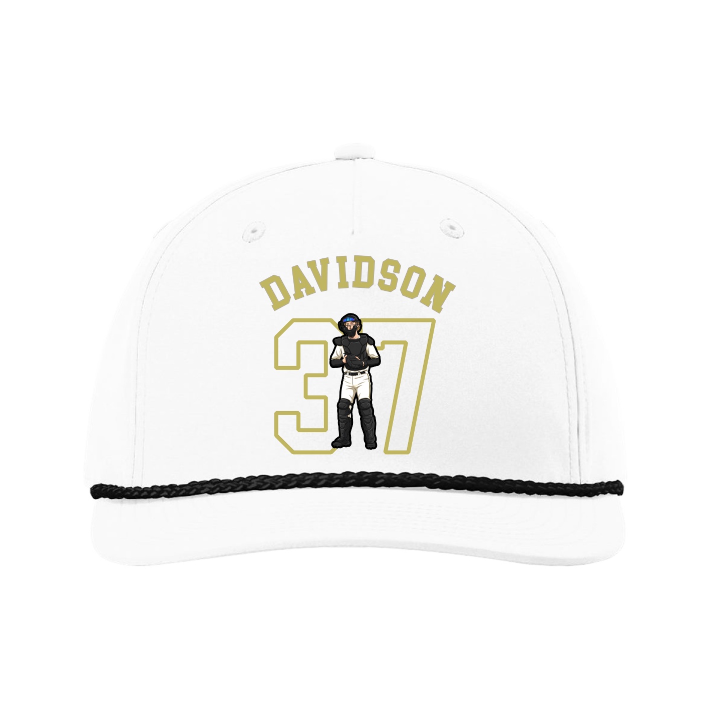 Five-Panel Classic Rope Cap — Shirsey Arch in White