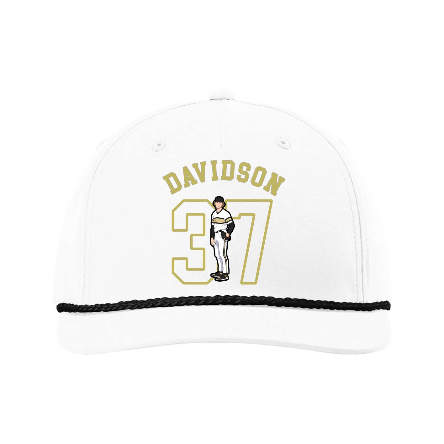 Five-Panel Classic Rope Cap — Shirsey Arch in White