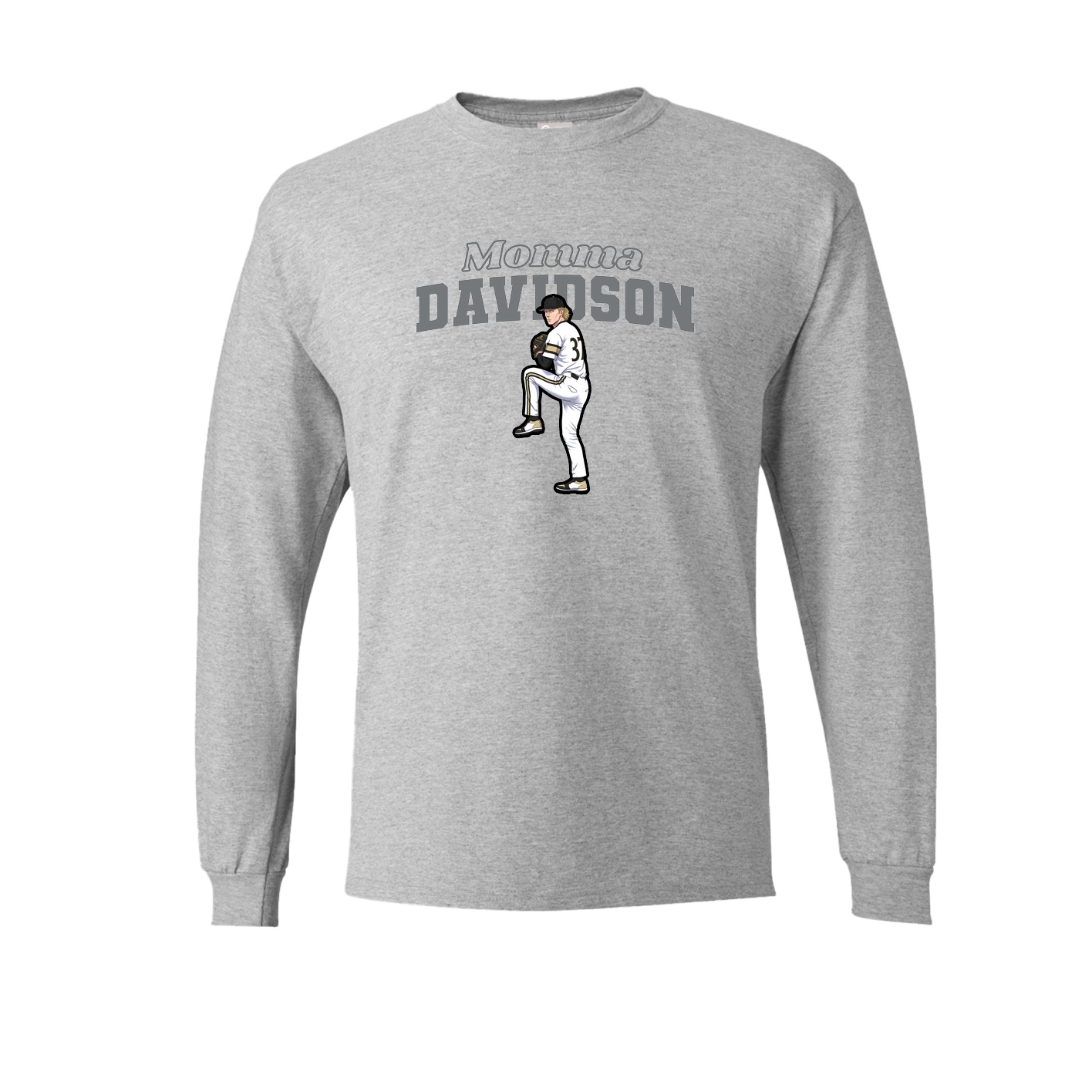 Long Sleeve Tee — Mothers Day Block in Grey