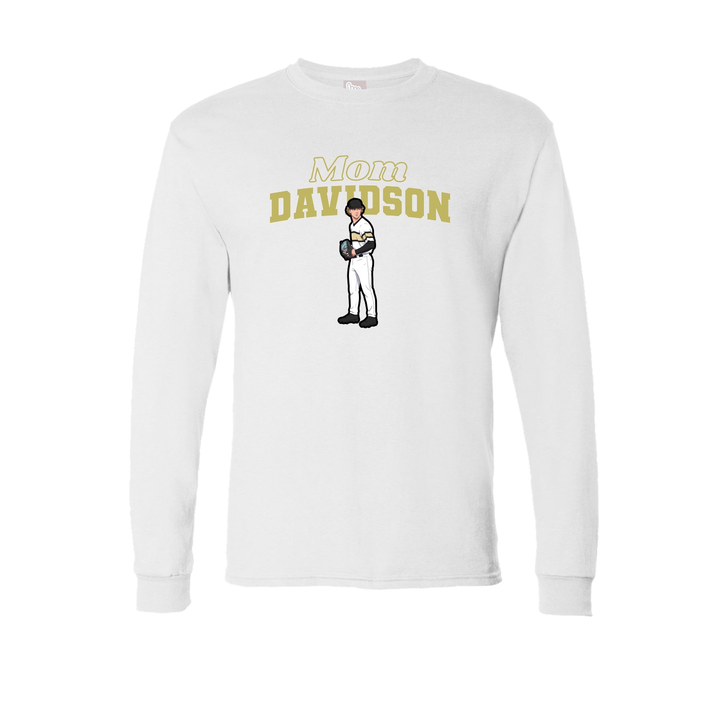 Long Sleeve Tee — Mothers Day Block in White