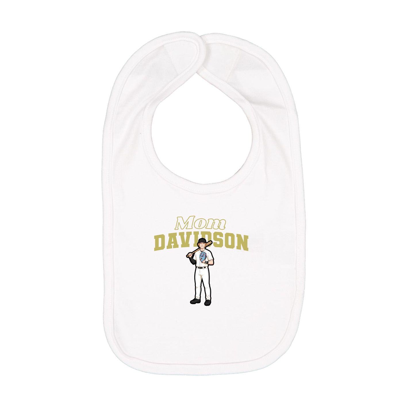 Infant Bib — Mothers Day Block in White