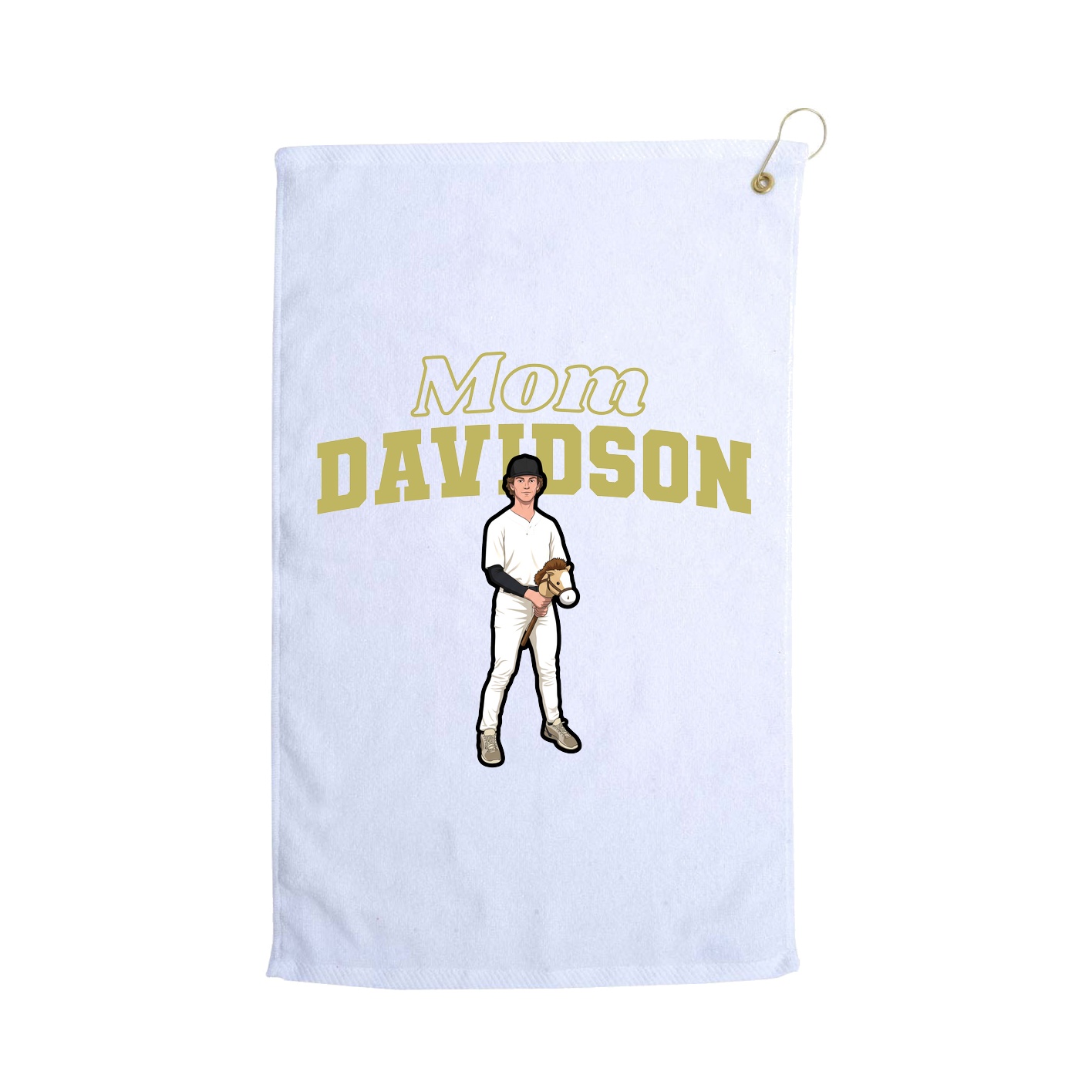 Golf Towel — Mothers Day Block in White