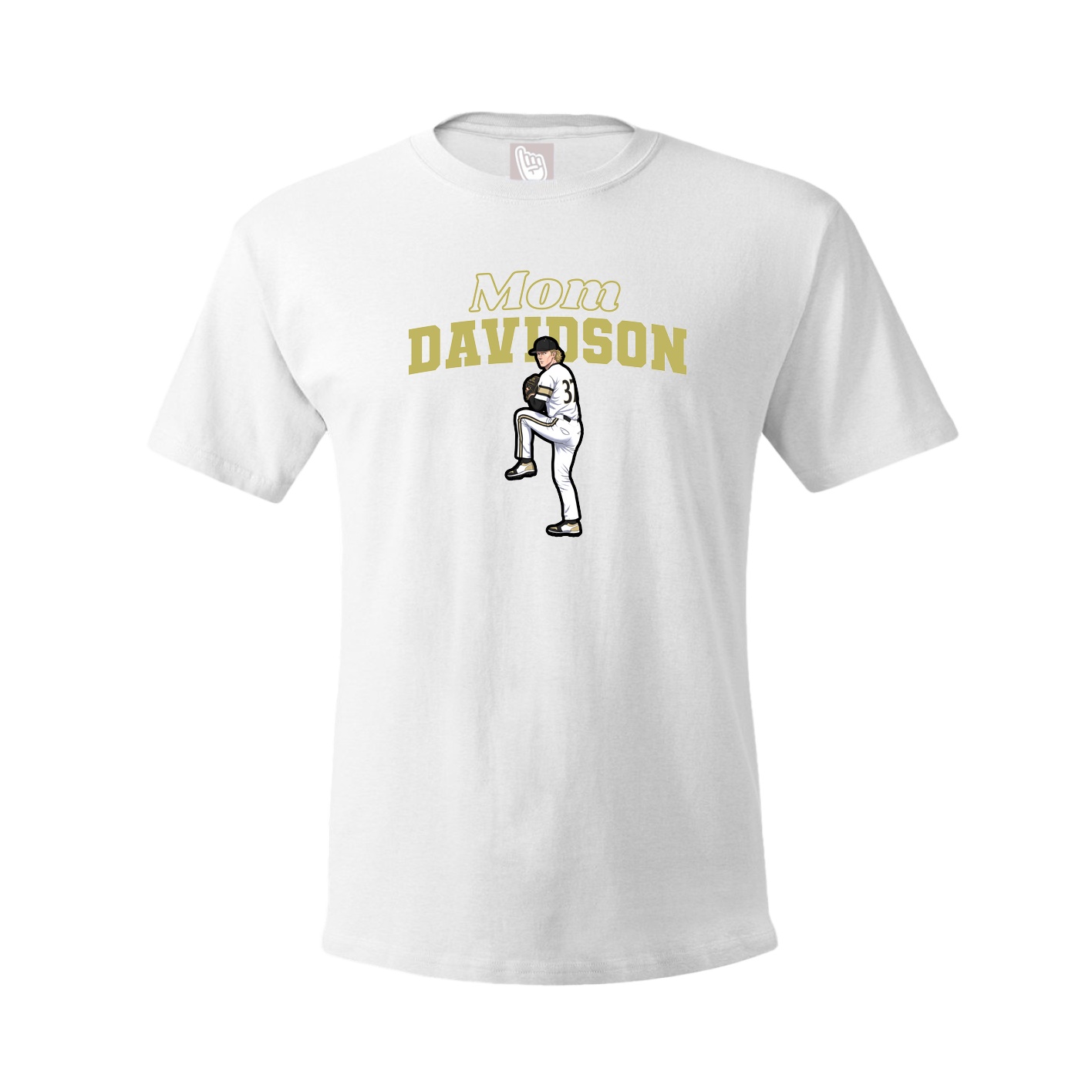 Youth Tee — Mothers Day Block in White