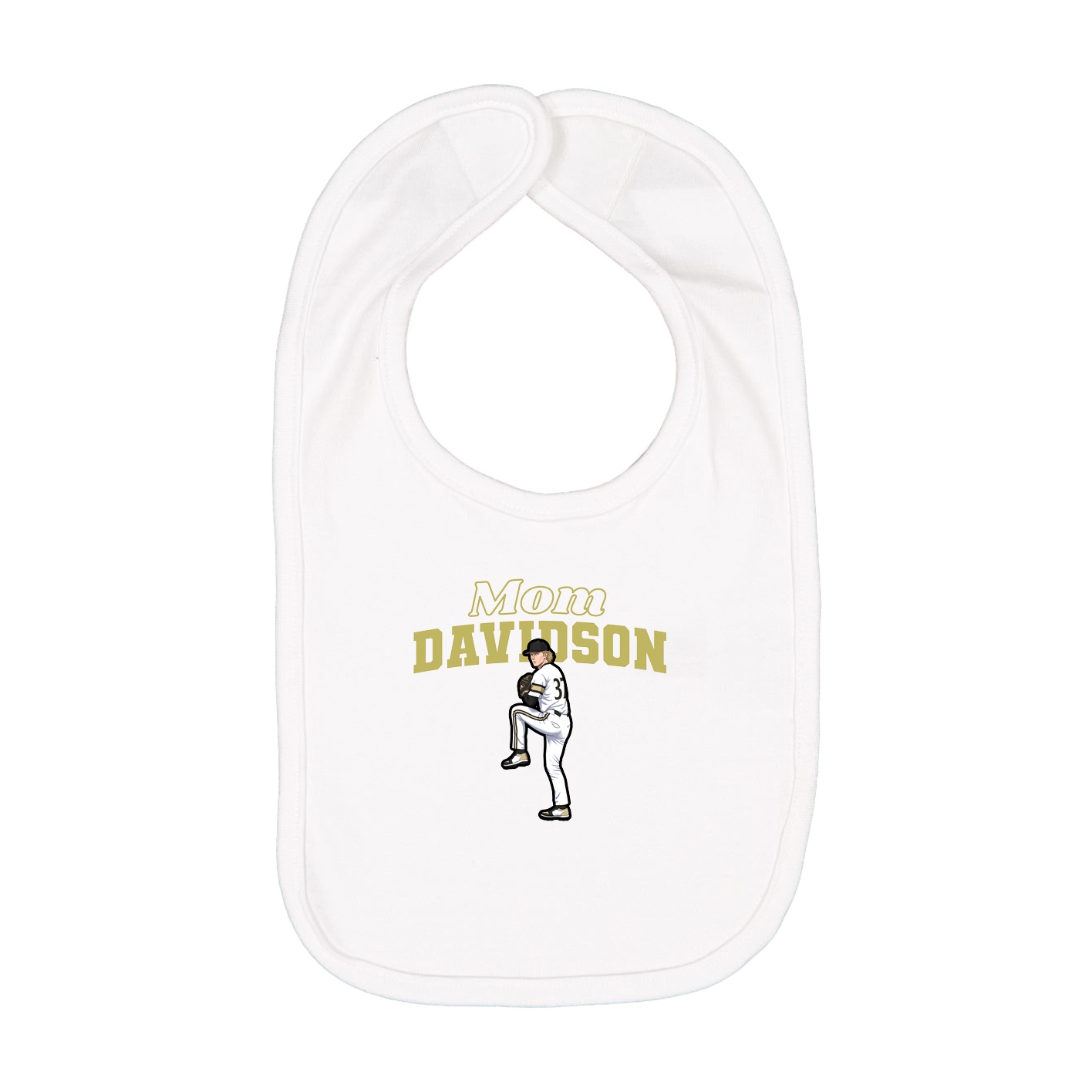 Infant Bib — Mothers Day Block in White
