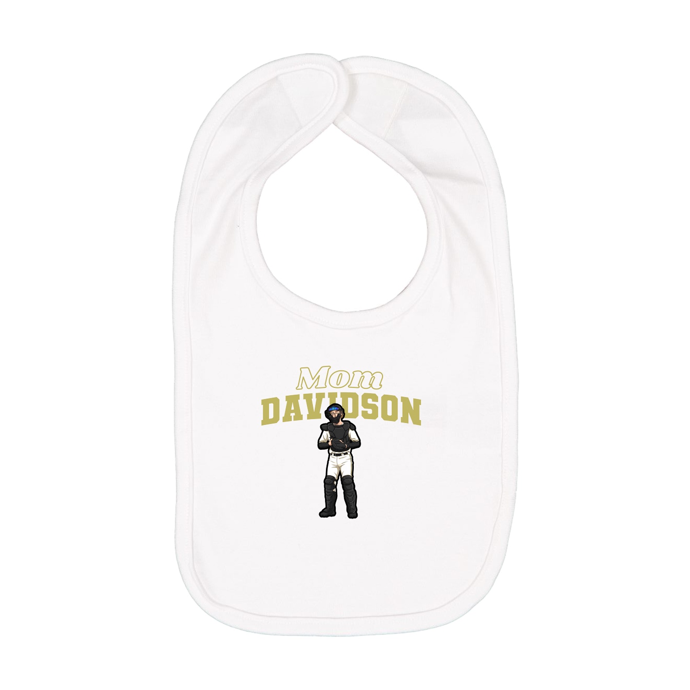Infant Bib — Mothers Day Block in White