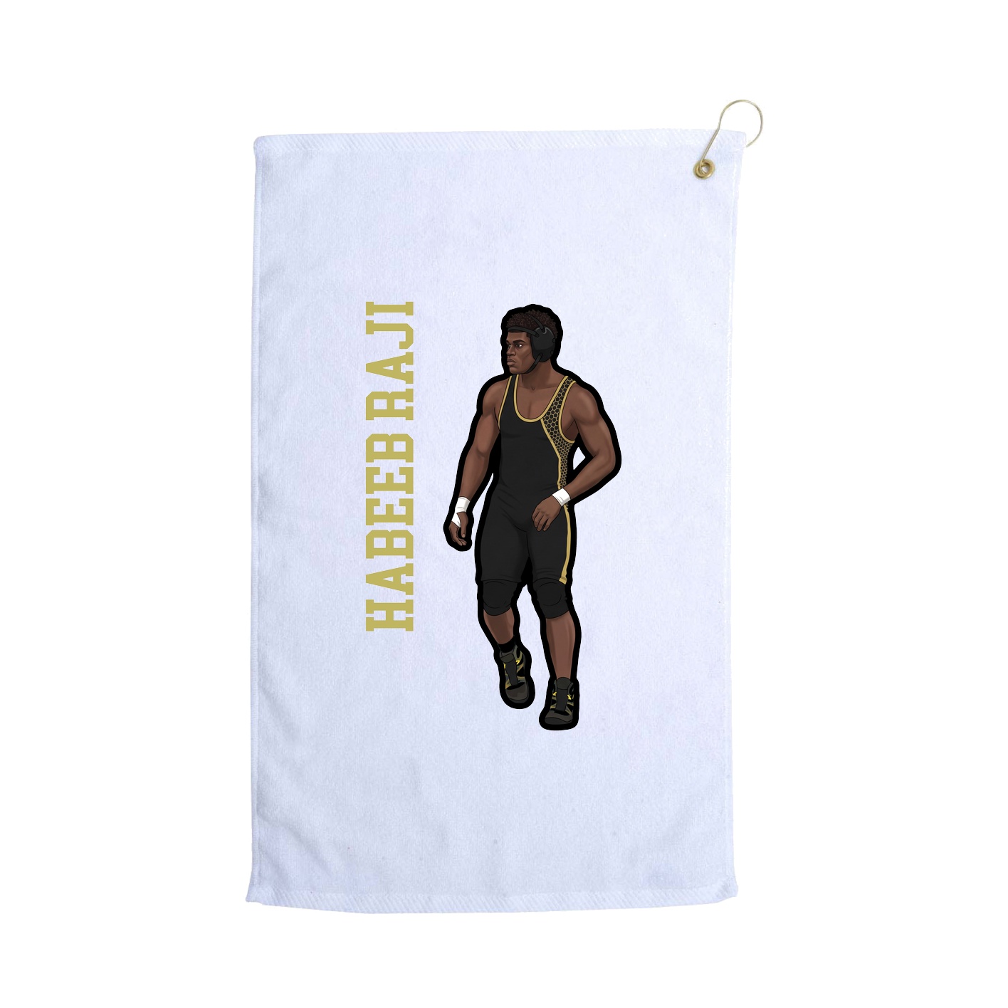 Golf Towel — Name Vertical in White