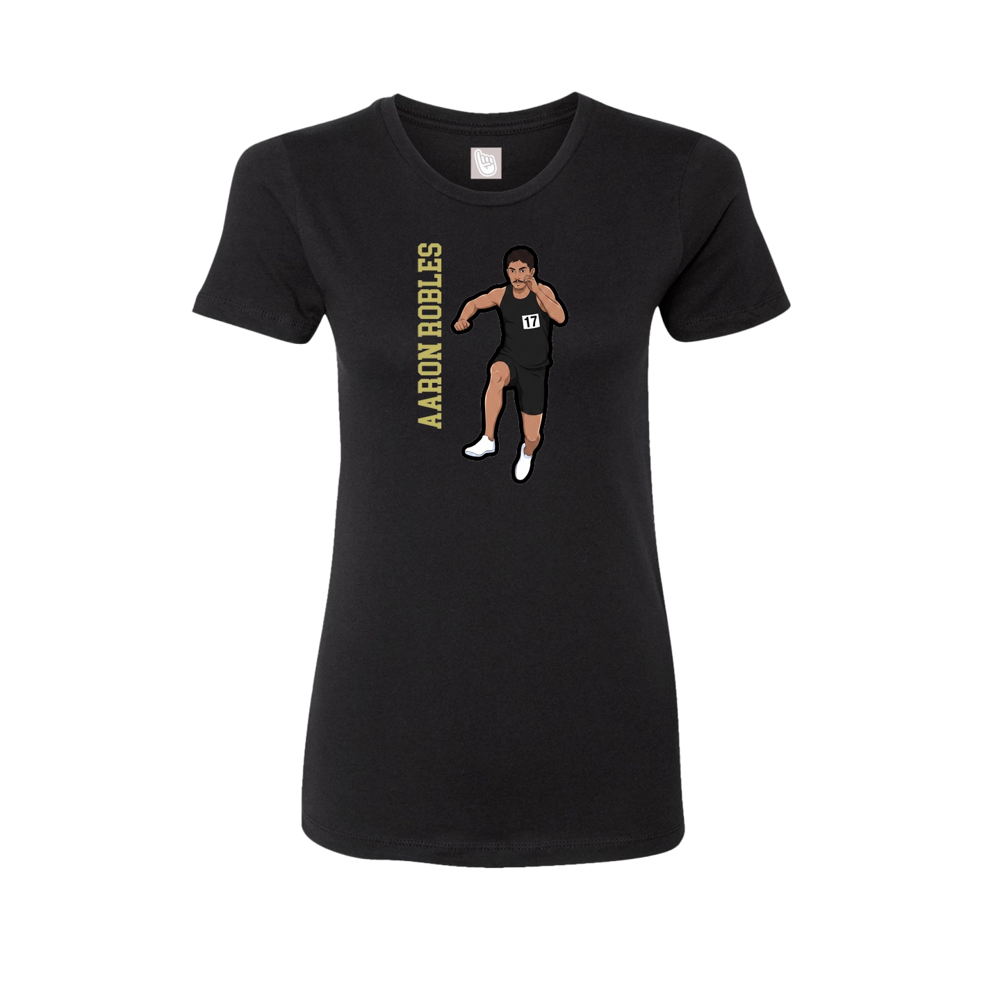 Womens Tee — Name Vertical in Black