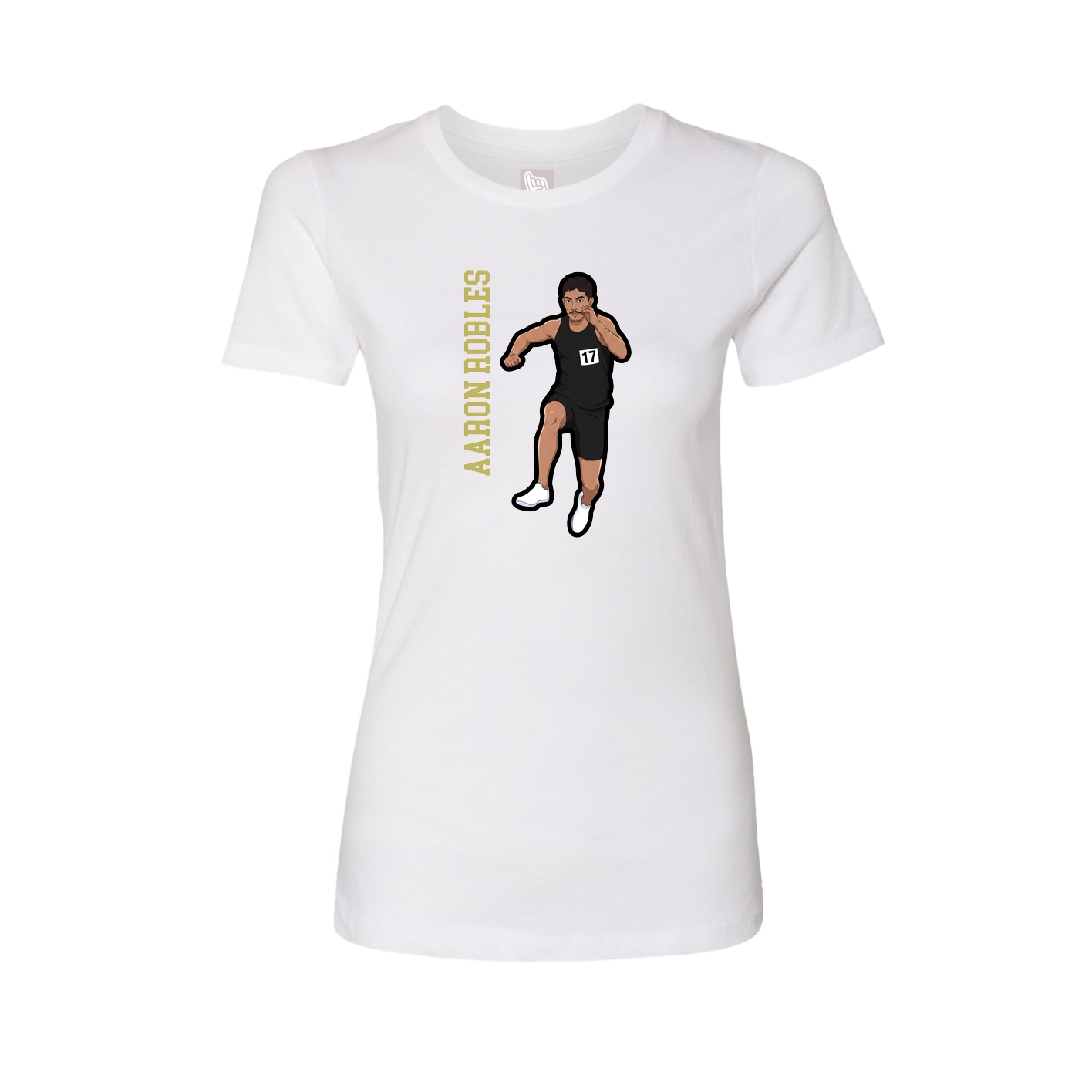Fitted Women's Tee — Name Vertical in White