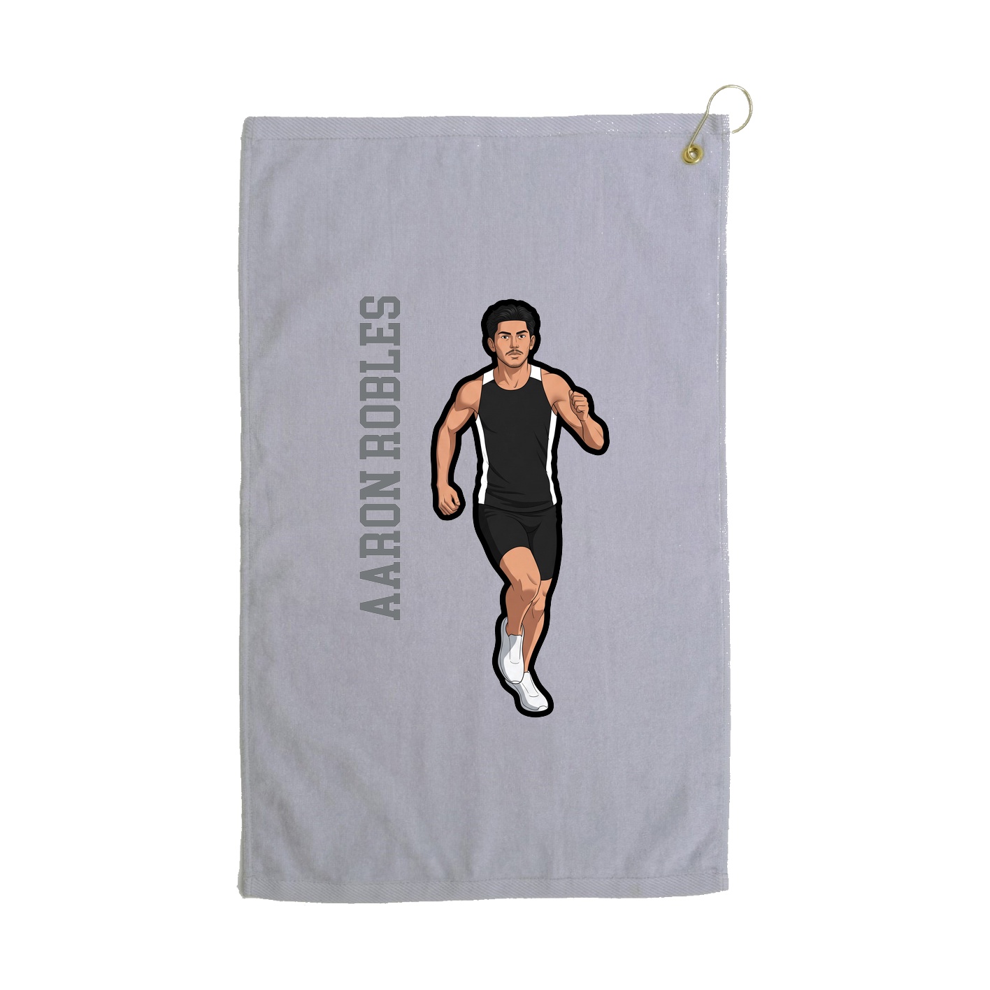 Golf Towel — Name Vertical in Grey