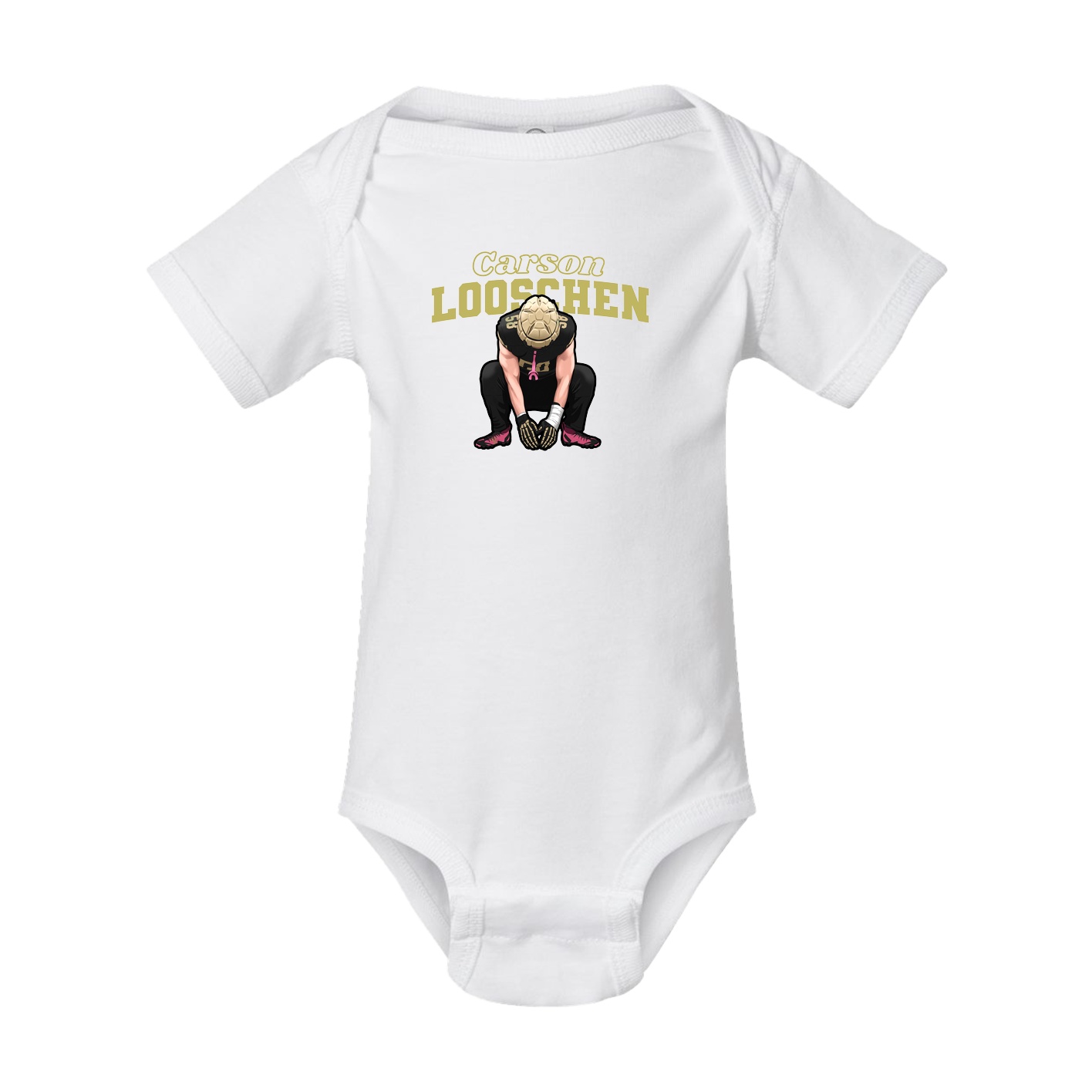 Baby Onesie — Name Arch in White