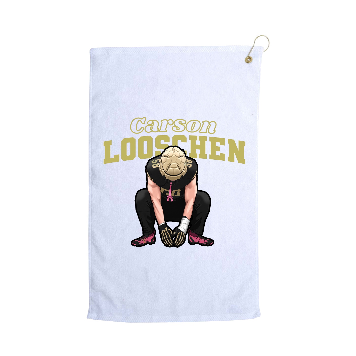 Golf Towel — Name Arch in White