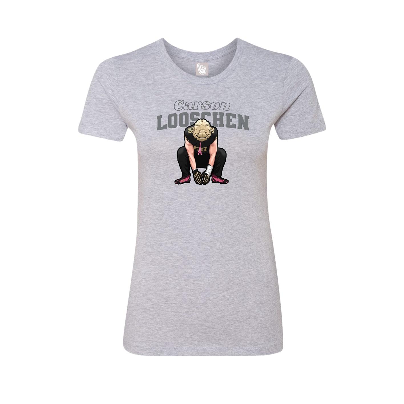 Fitted Women's Tee — Name Arch in Grey